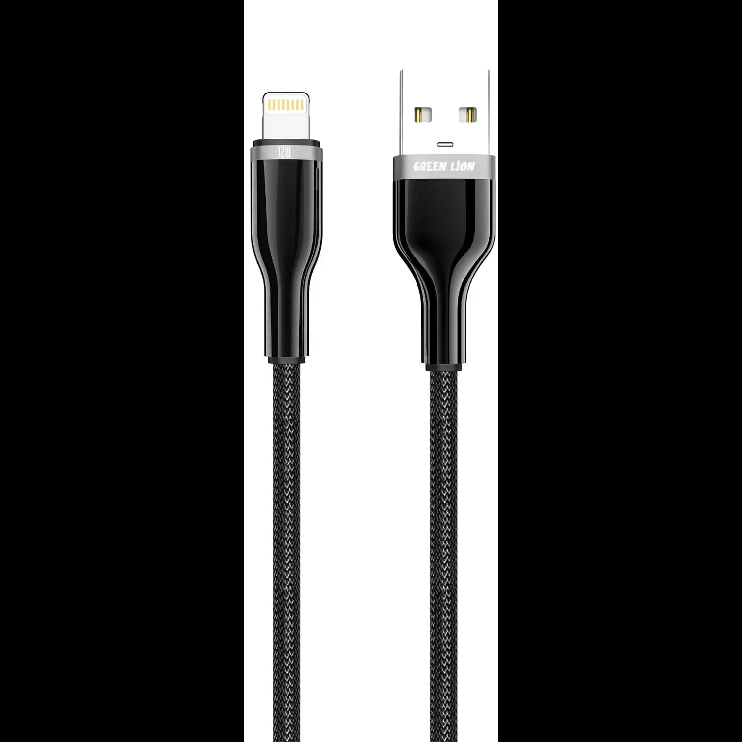 Green Lion USB-A to Lightning Cable - 12W Fast Charge, Black 1