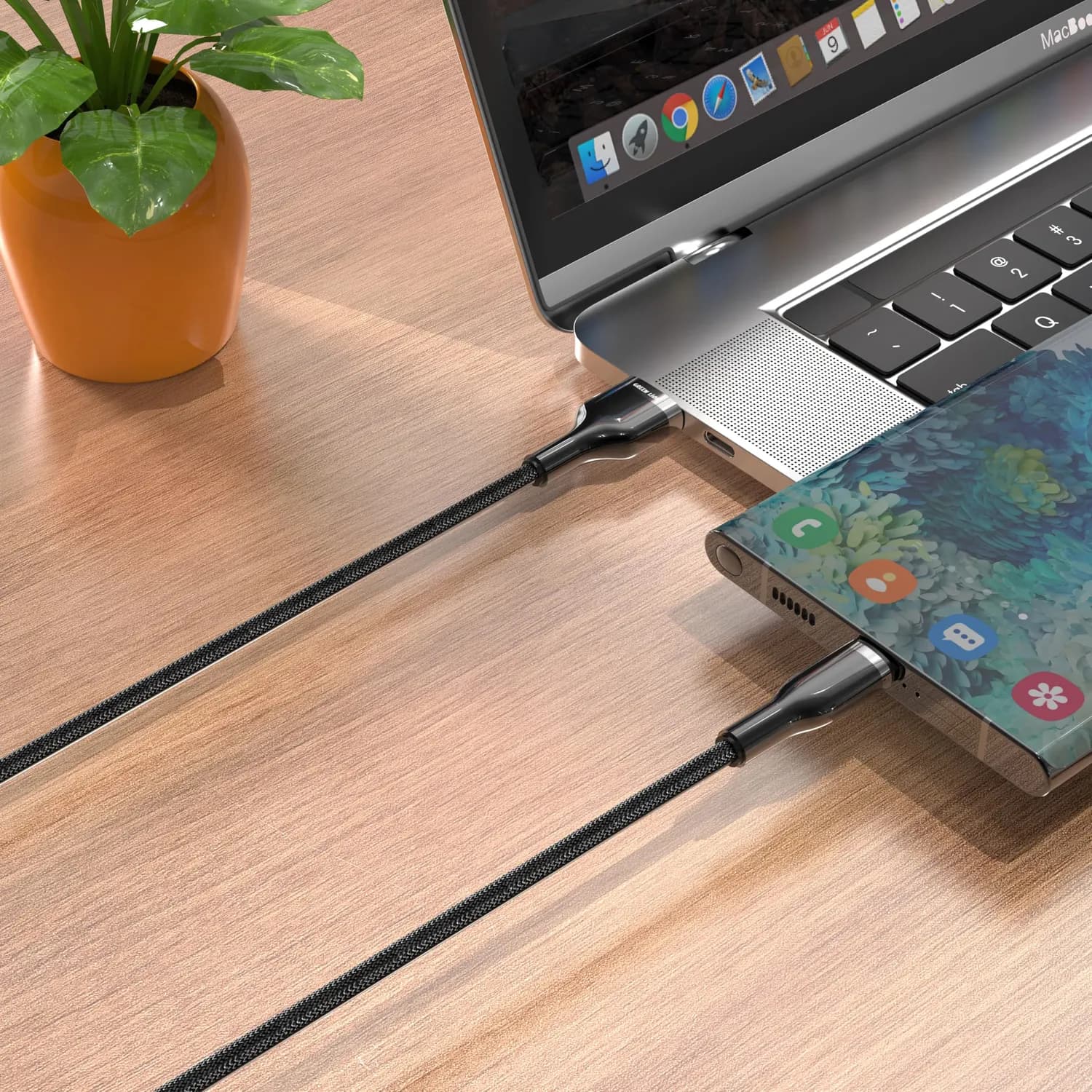 Green Lion USB-A to USB-C Cable - 18W Fast Charge, Black 2