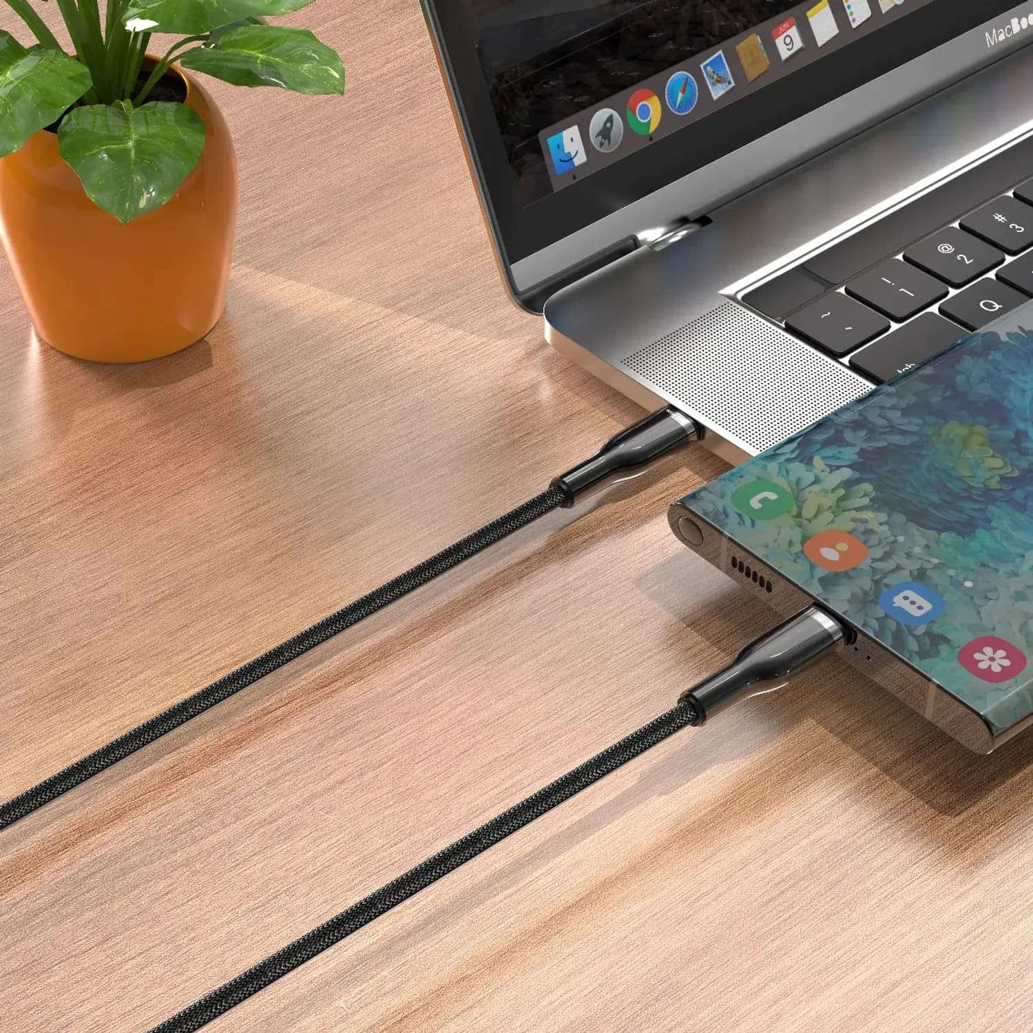 Green Lion USB-C Cable - 60W Braided Zinc Alloy, Black 2
