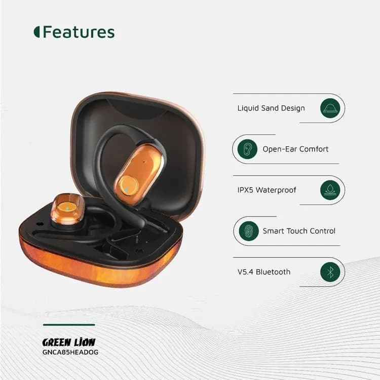 Green Lion Open Ear Headphones Catania - 40H Playtime, Orange 5