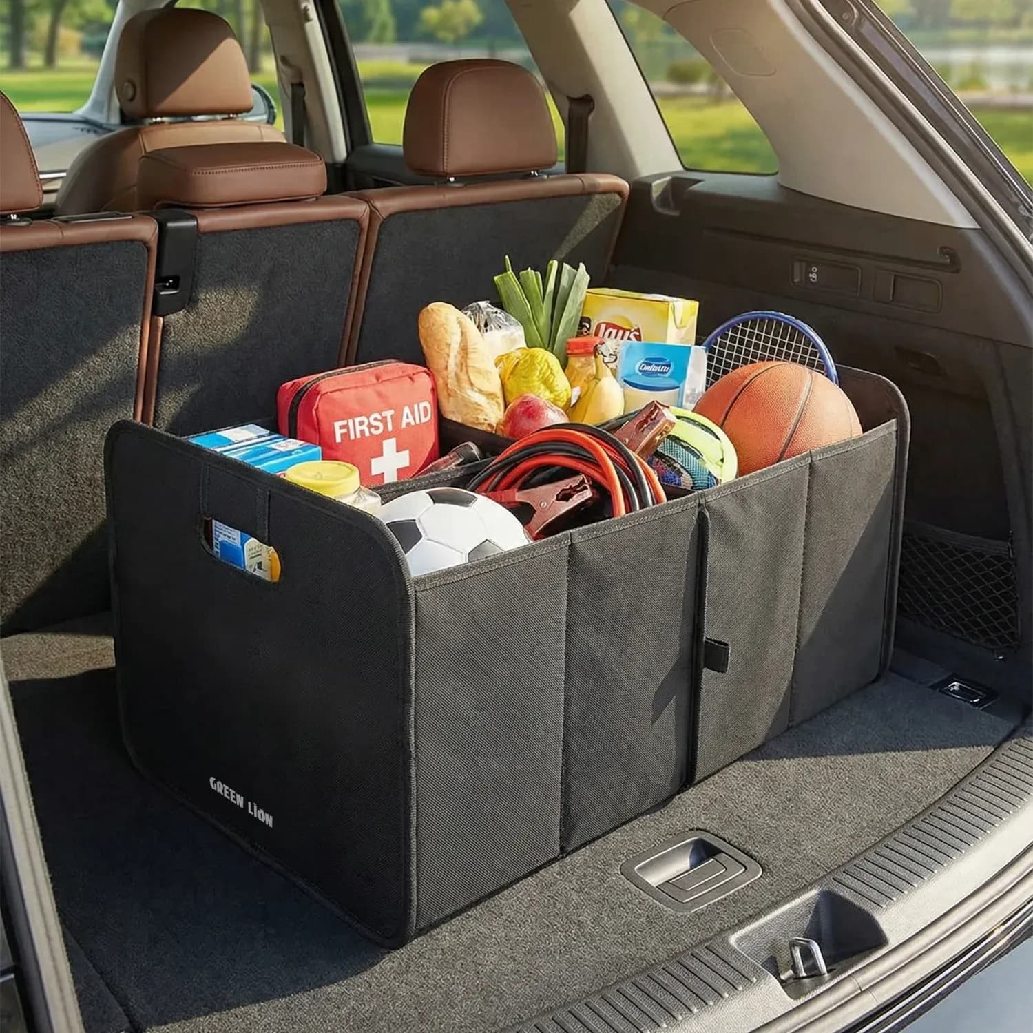 Green Lion Car Trunk Organizer - 40L, Black 2