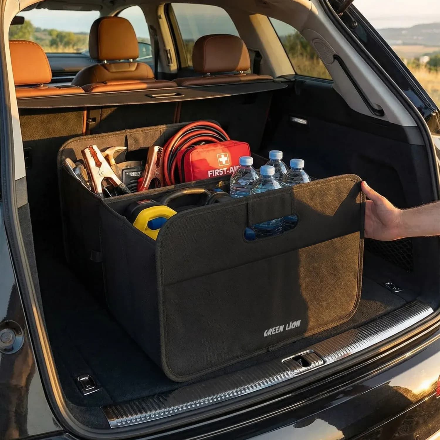 Green Lion Car Trunk Organizer - 40L, Black 3