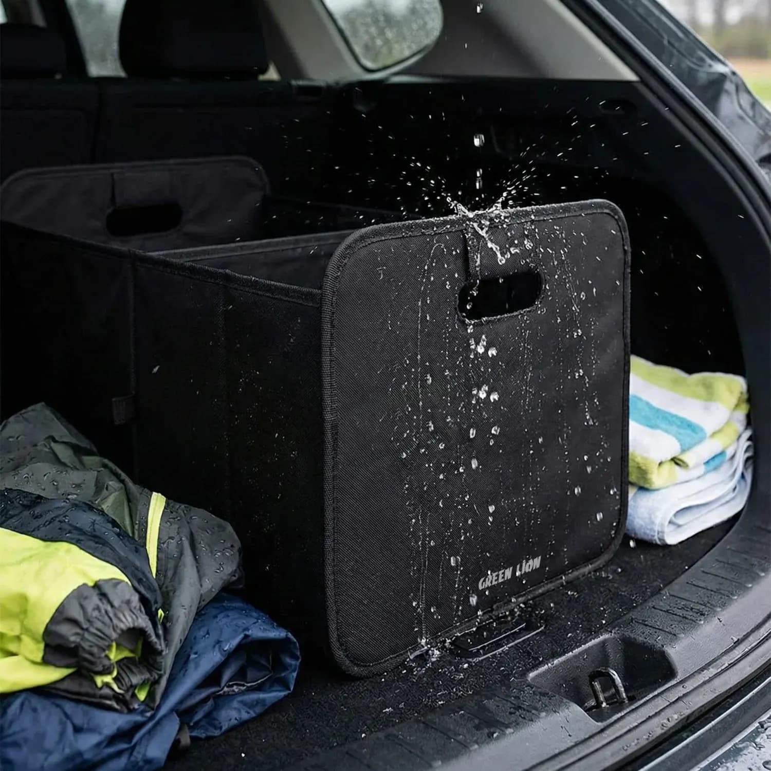 Green Lion Car Trunk Organizer - 40L, Black 4