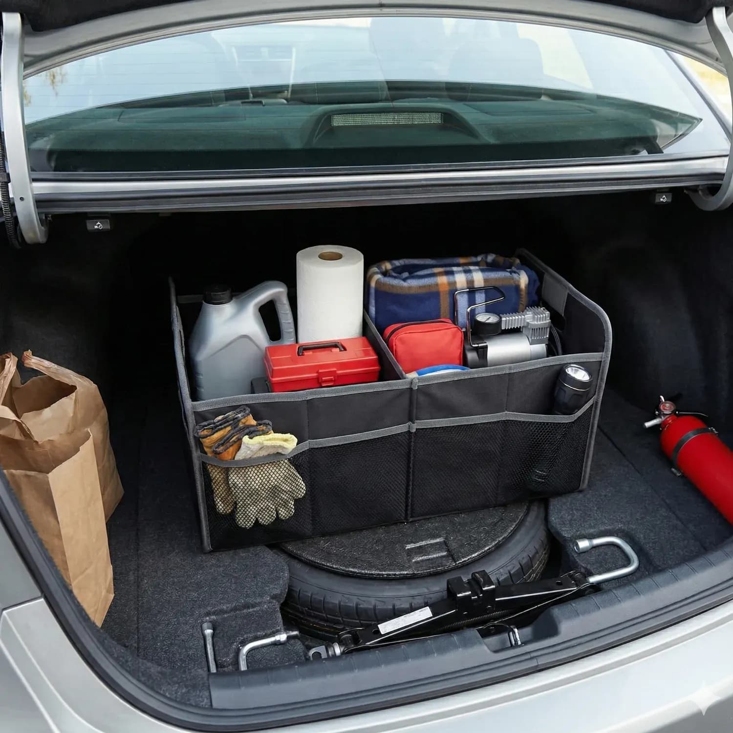 Green Lion Car Trunk Organizer - 40L, Black 5