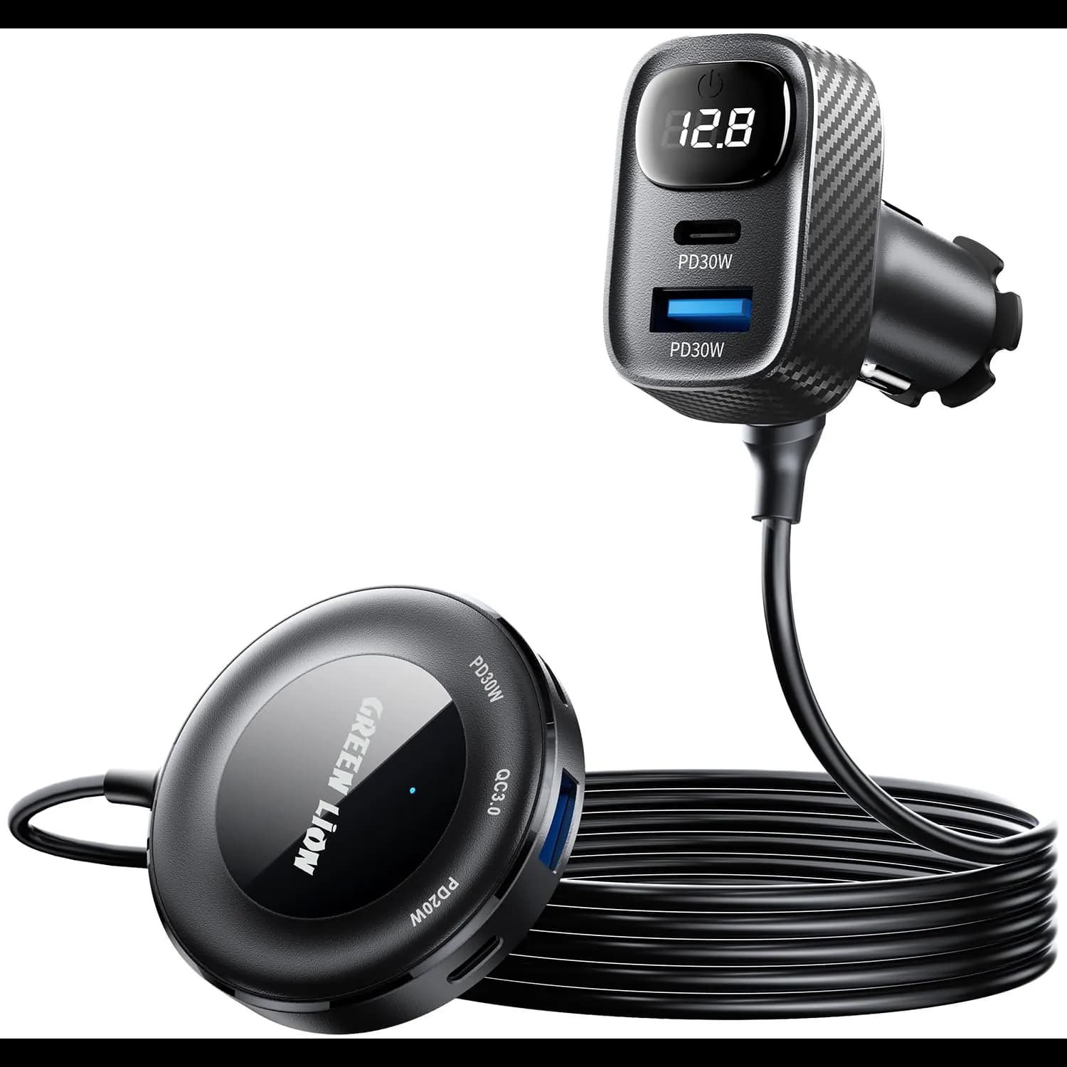 Green Lion Car Charger Kit - 5-in-1, PD 30W USB-C, Black 3