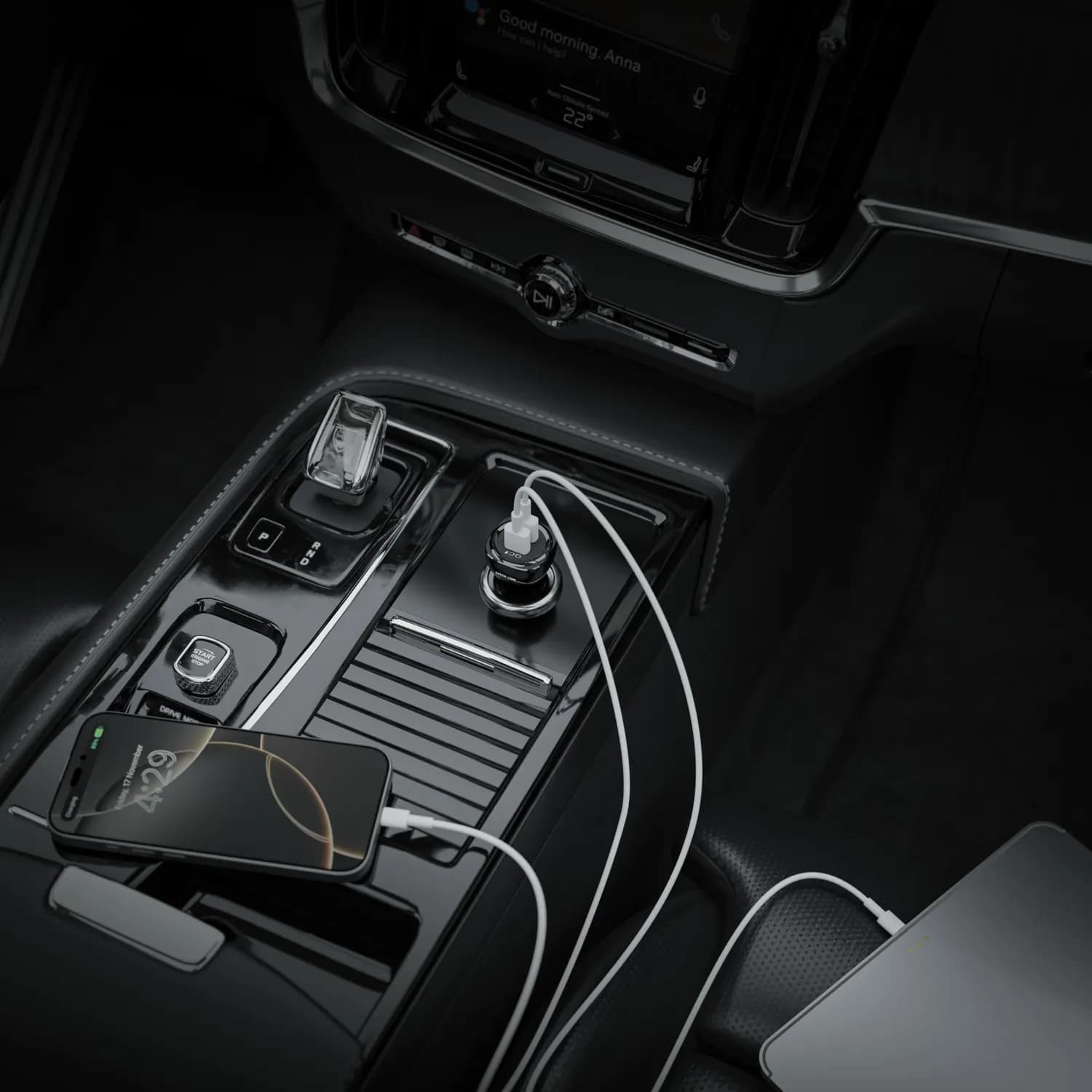 Green Lion Car Charger - Dual QC3.0, 40W, Black 2