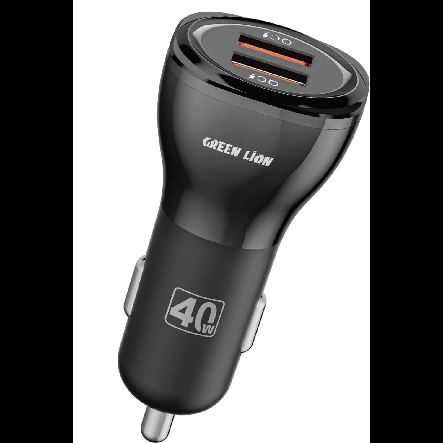 Green Lion Car Charger - Dual QC3.0 40W, Black 1