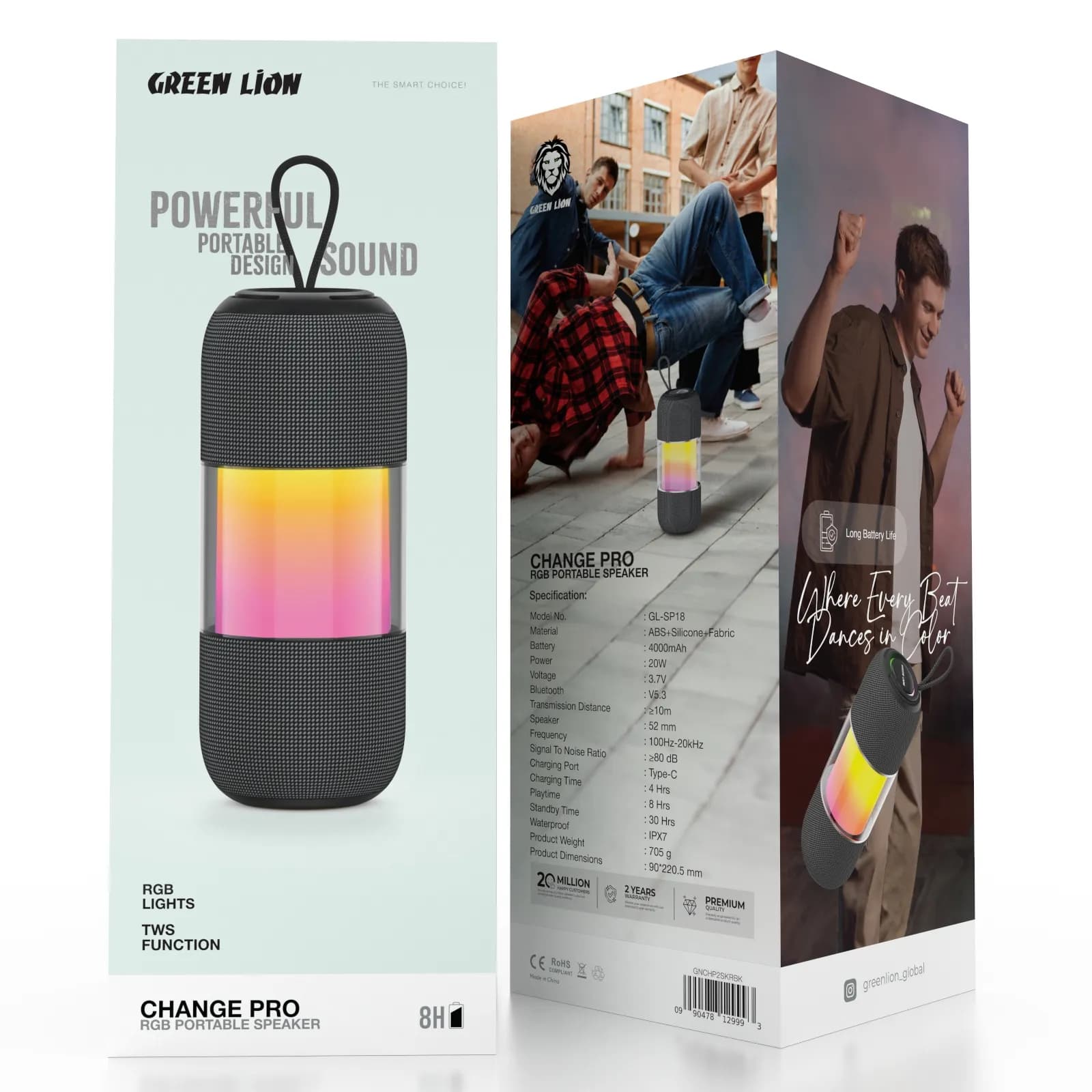 Green Lion Change Pro RGB Portable Speaker - Black 1 Green Lion Change Pro RGB Portable Speaker - Black 1