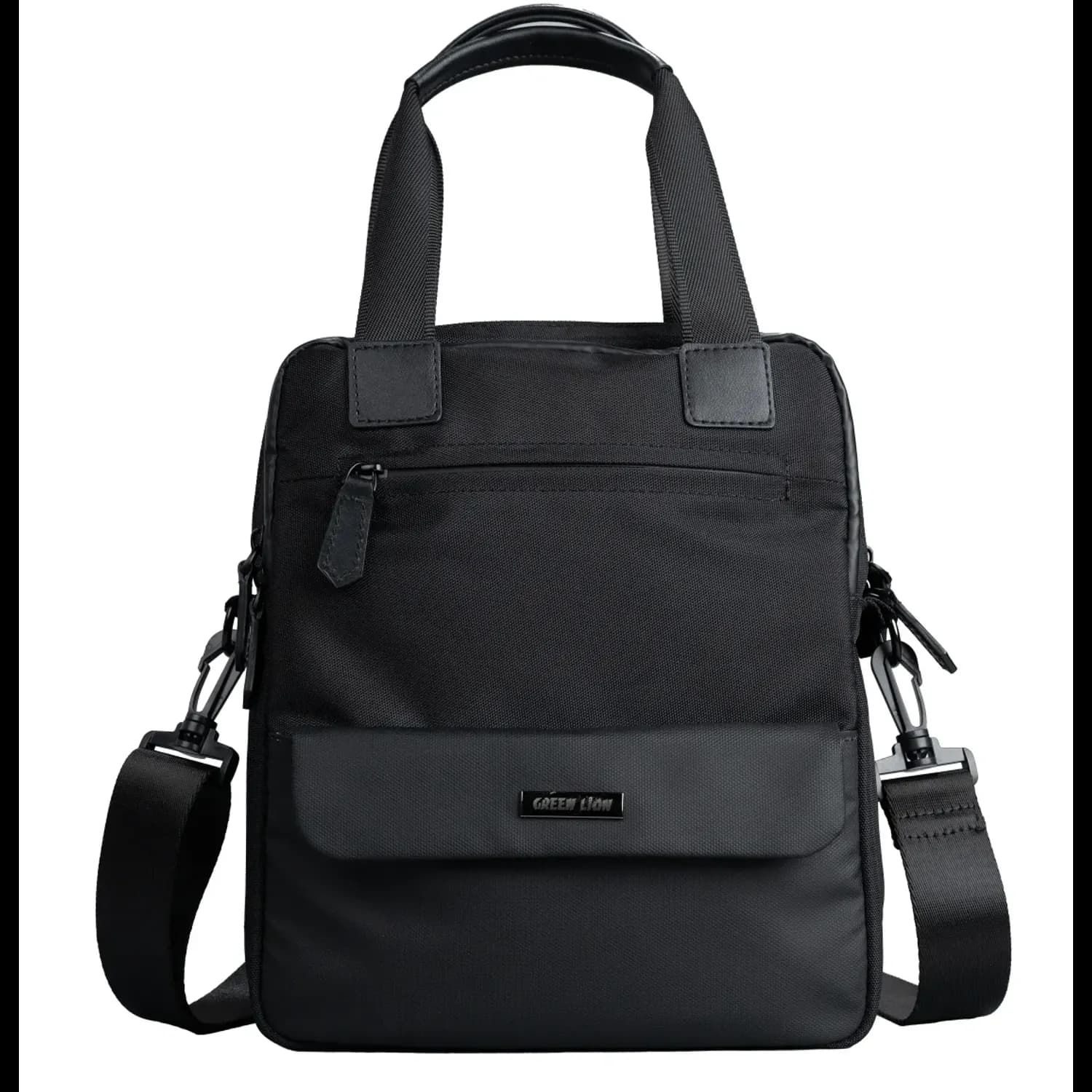 GREEN LION Messenger Bag - Water Resistant, Black