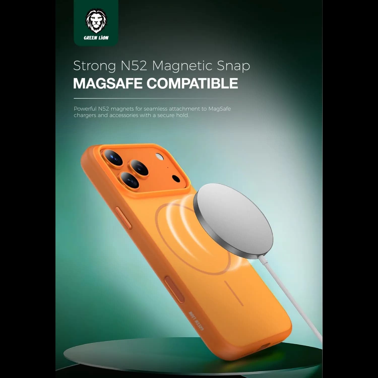 Green Lion iPhone 17 Pro Max Case - Matte Finish, Orange 2