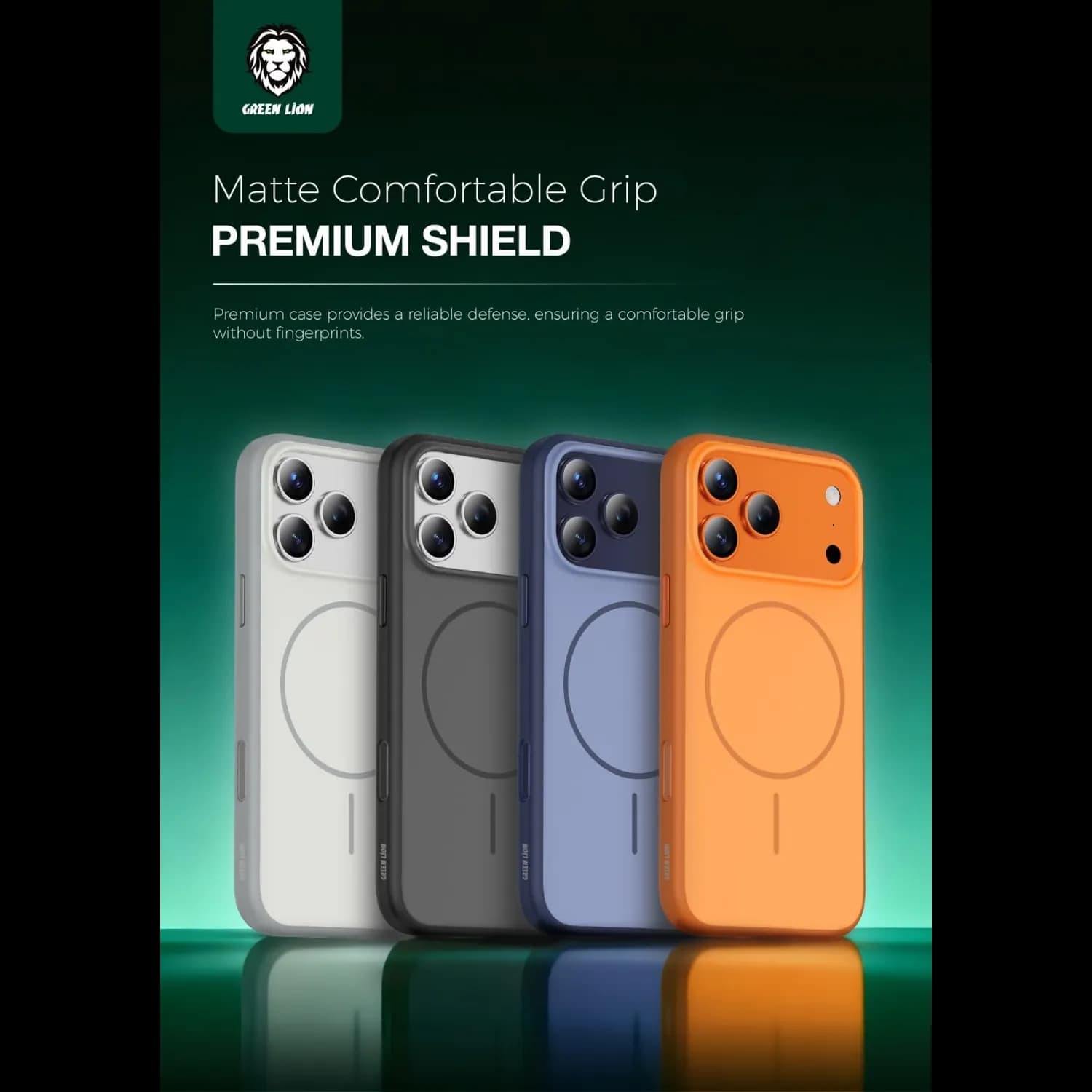 Green Lion iPhone 17 Pro Max Case - Matte Finish, Orange 3