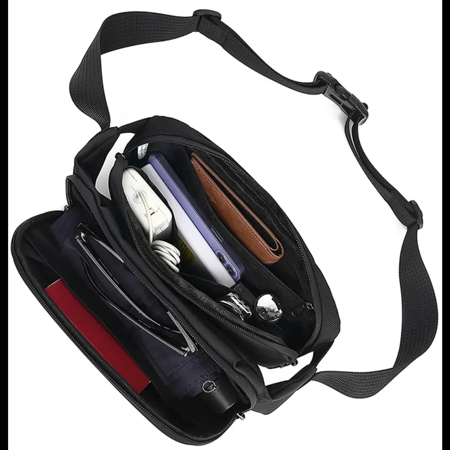 Green Lion Crossbody Bag - EVA Hard Shell, Black 3