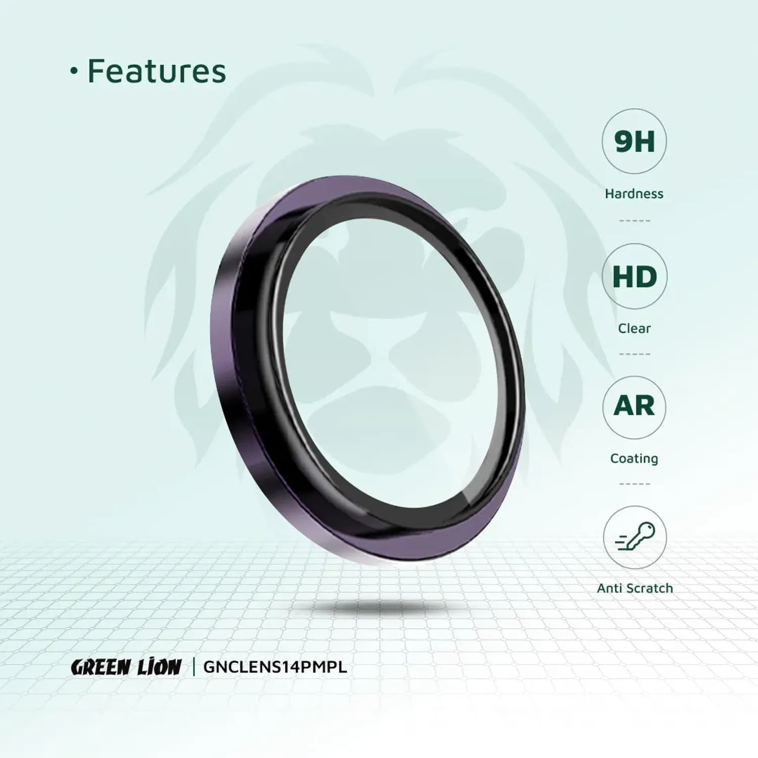 Green Lion Camera Lens HD Plus - iPhone 14 Pro/Pro Max, Purple 2