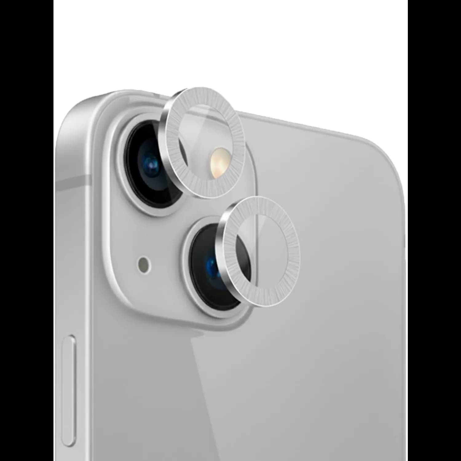 Green Lion Lens Camera Lens Protector iPhone 13/13 Mini - 9H Tempered Glass, Silver — Green 2