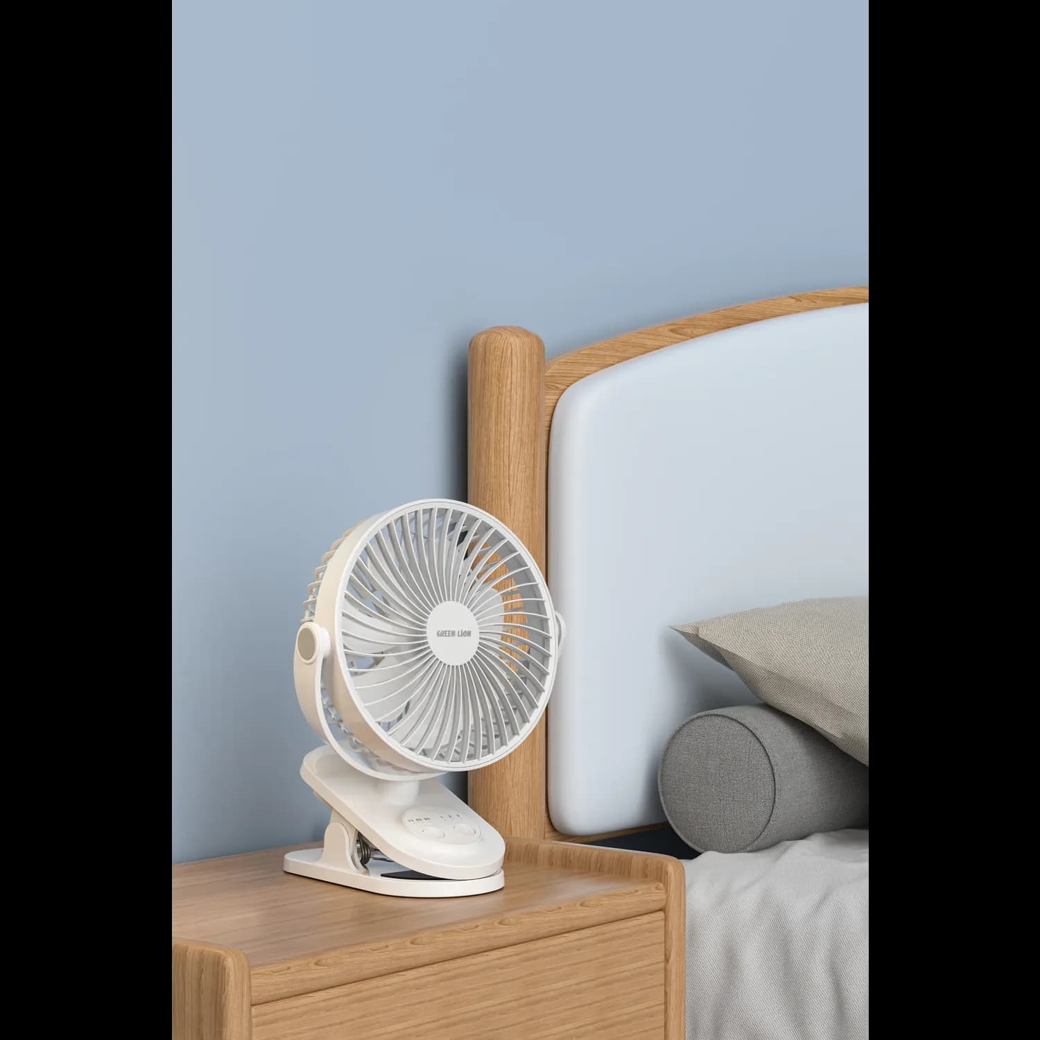 Green Lion Clip-On Portable Fan - USB-C, White 3