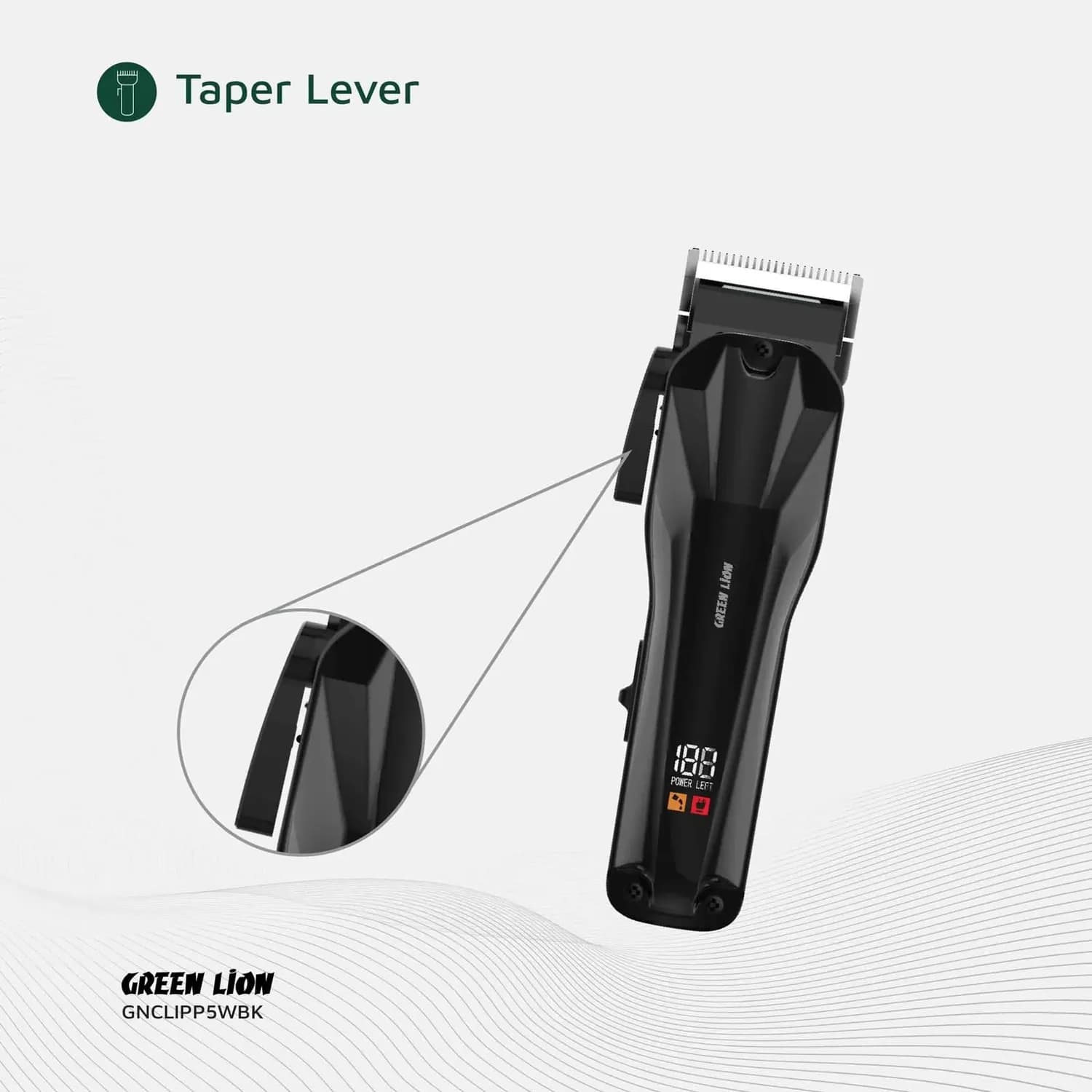 Green Lion Hair Clipper - Cordless, Rechargeable, Black 4