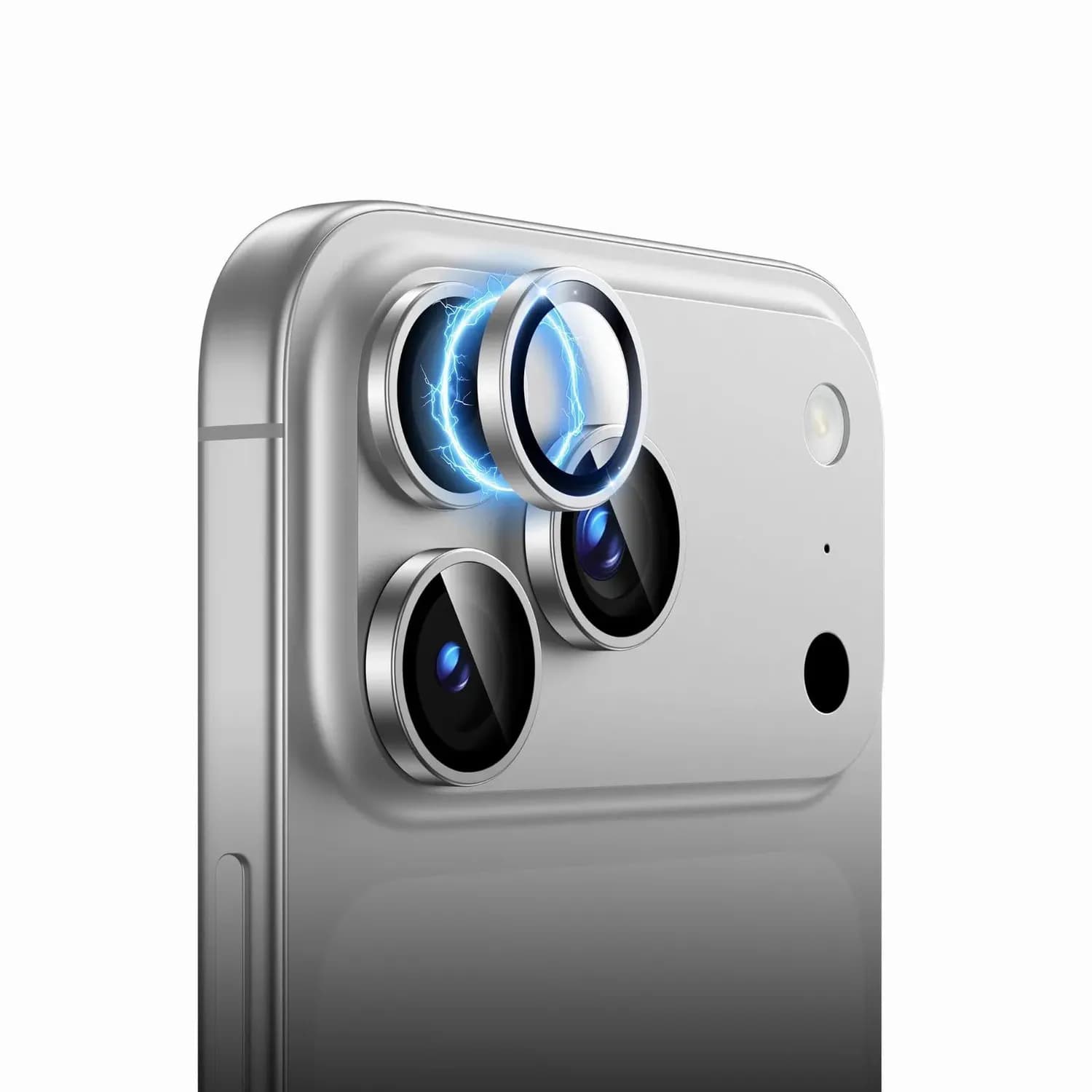 Green Lion Lens Protector iPhone 17 Pro/Pro Max - Diamond Hardness, Silver Titanium 2