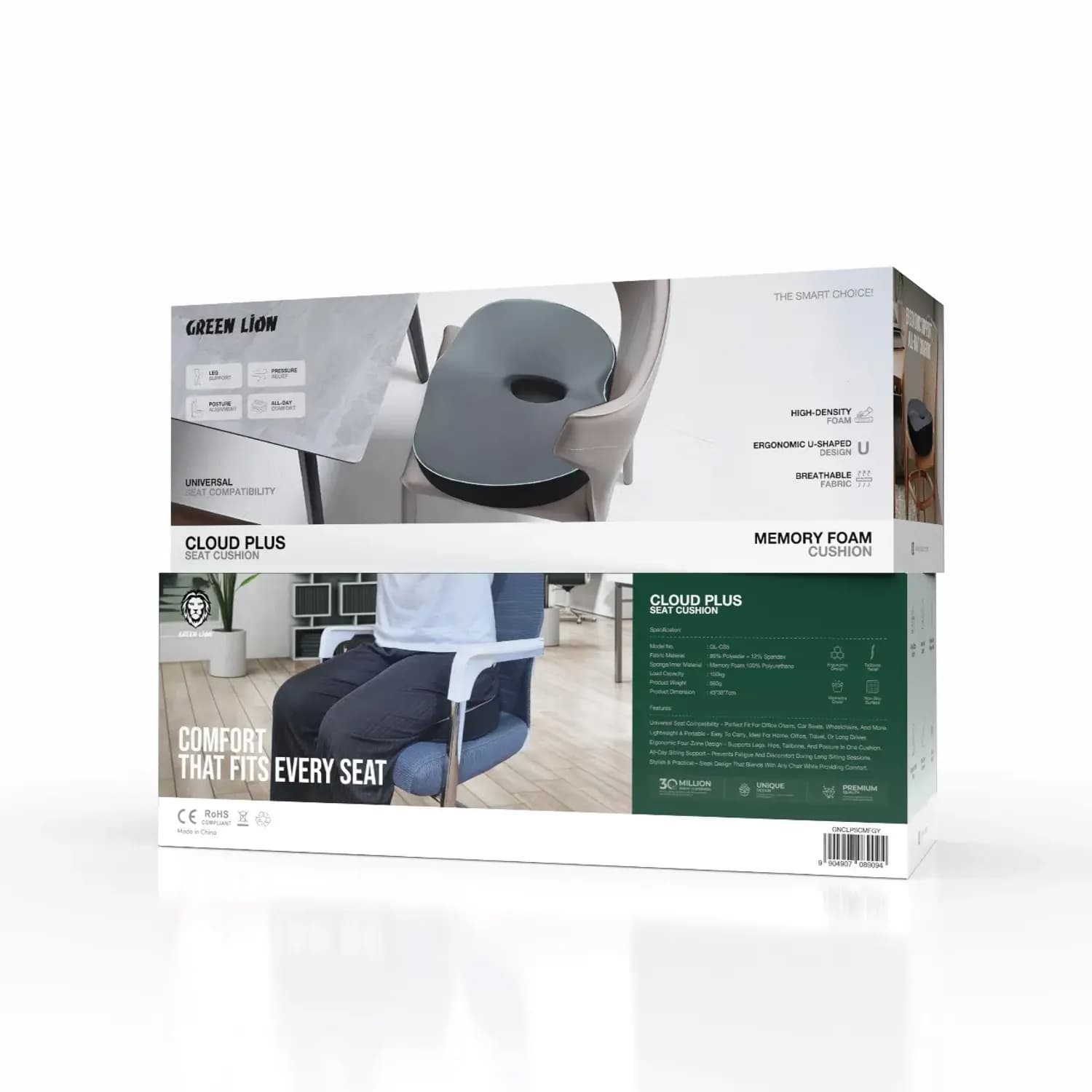 Green Lion Seat Cushion Cloud Plus - Memory Foam, Gray 4