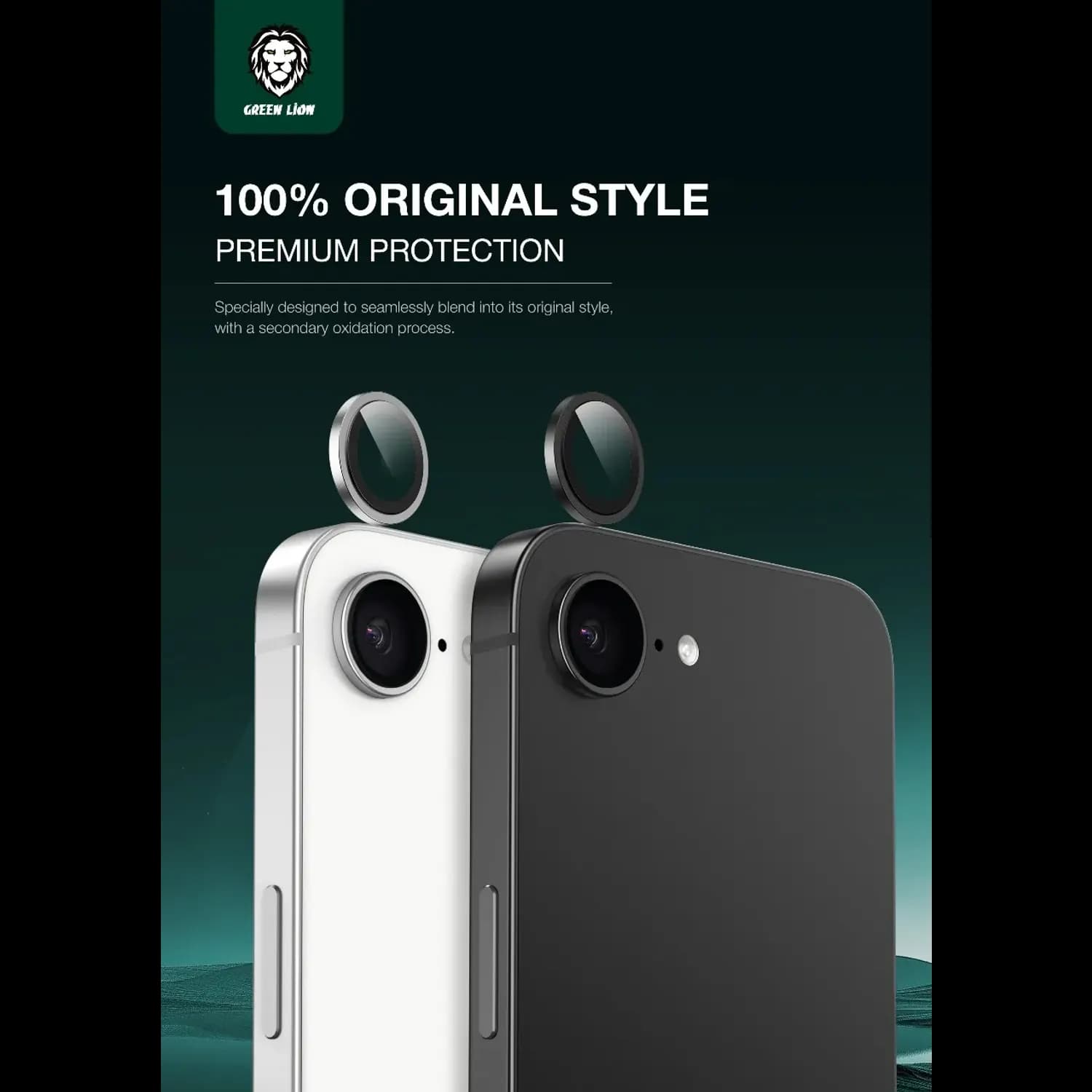 Green Lion Camera Lens Protector iPhone 16 E - 9H Tempered Glass, Black 2