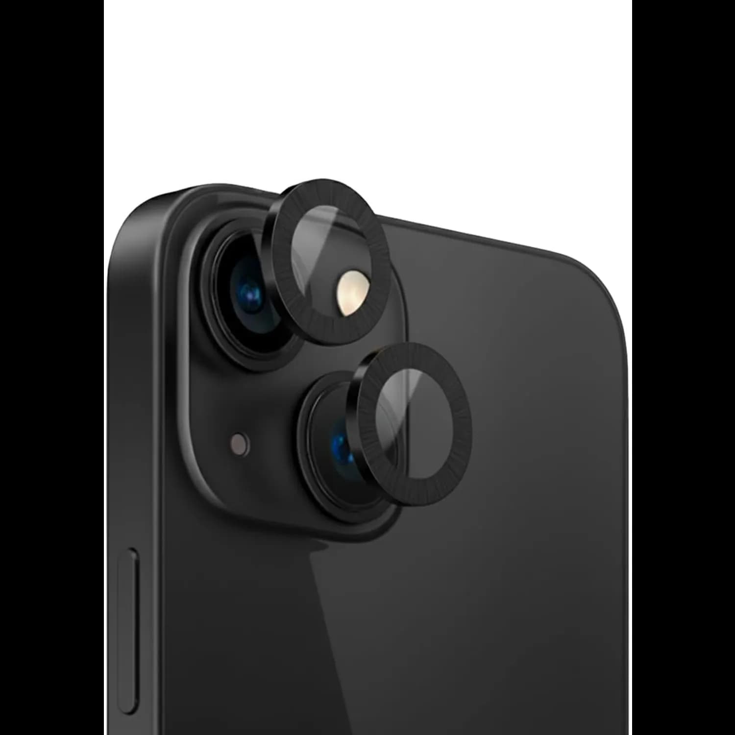 Green Lion Camera Lens Protector iPhone 13/13 Mini - 9H Tempered Glass, Black — Silver 2