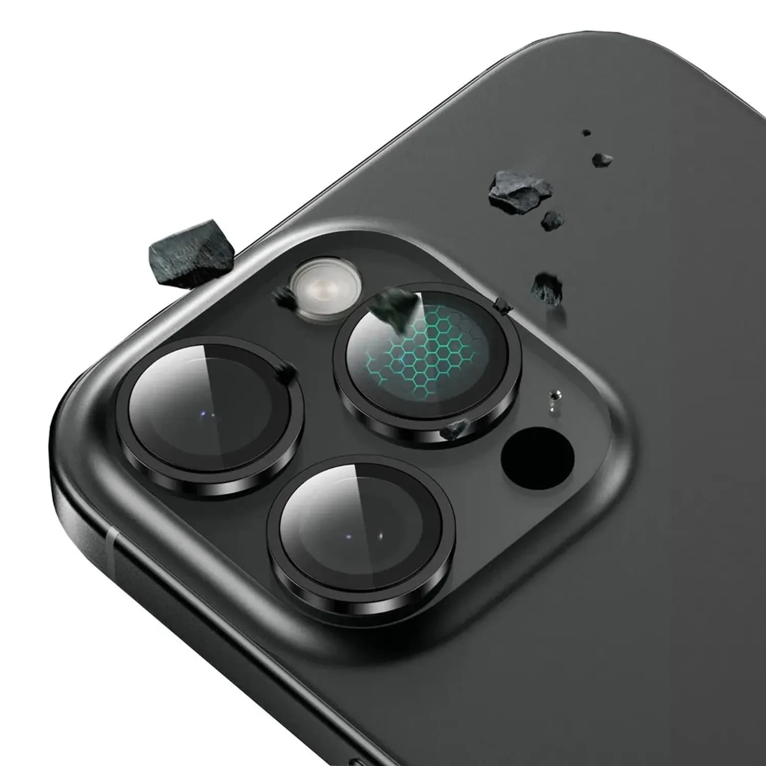 Green Lion Camera Lens Protector iPhone 16 Pro/16 Pro Max - 9H Tempered Glass, Black 2