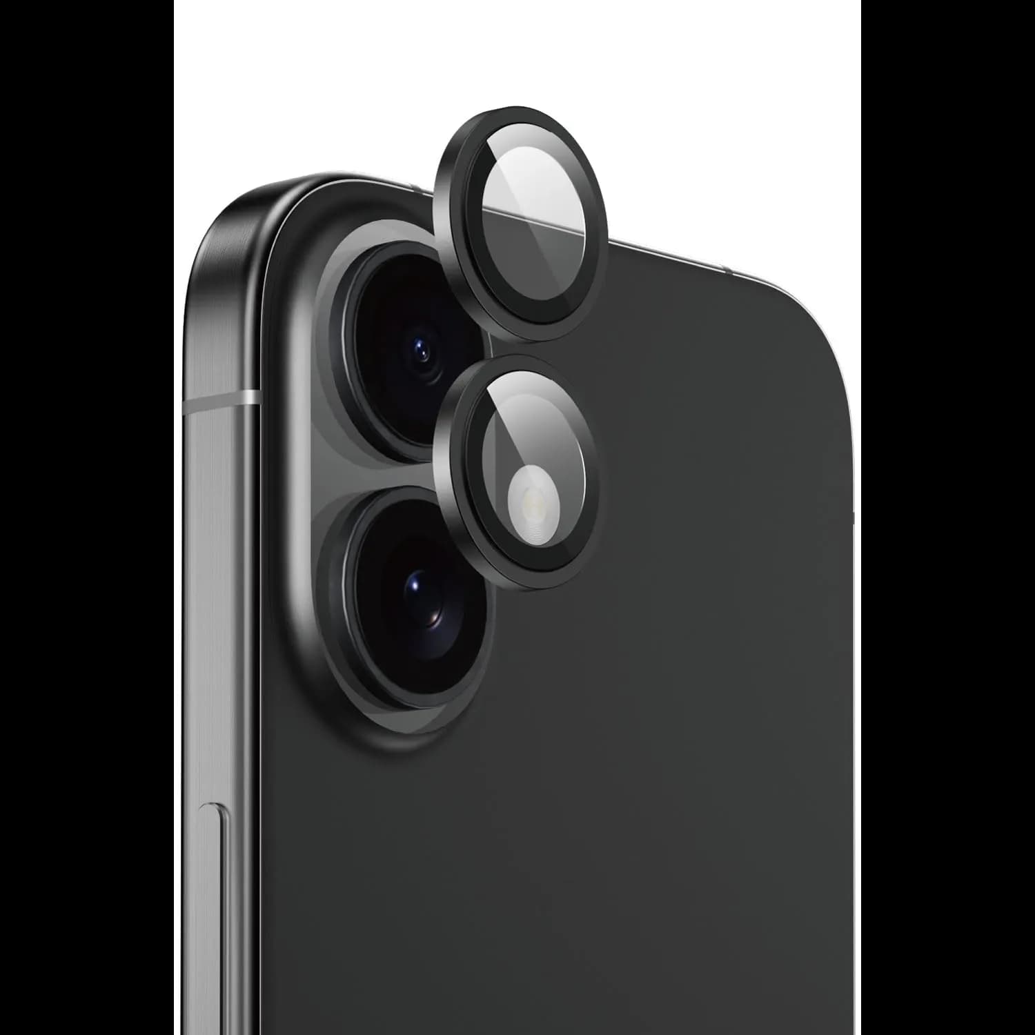 Green Lion Camera Lens Protector iPhone 16/16 Plus - 9H Tempered Glass, White — Black 1 Green Lion Camera Lens Protector iPhone 16/16 Plus - 9H Tempered Glass, White — Black 1