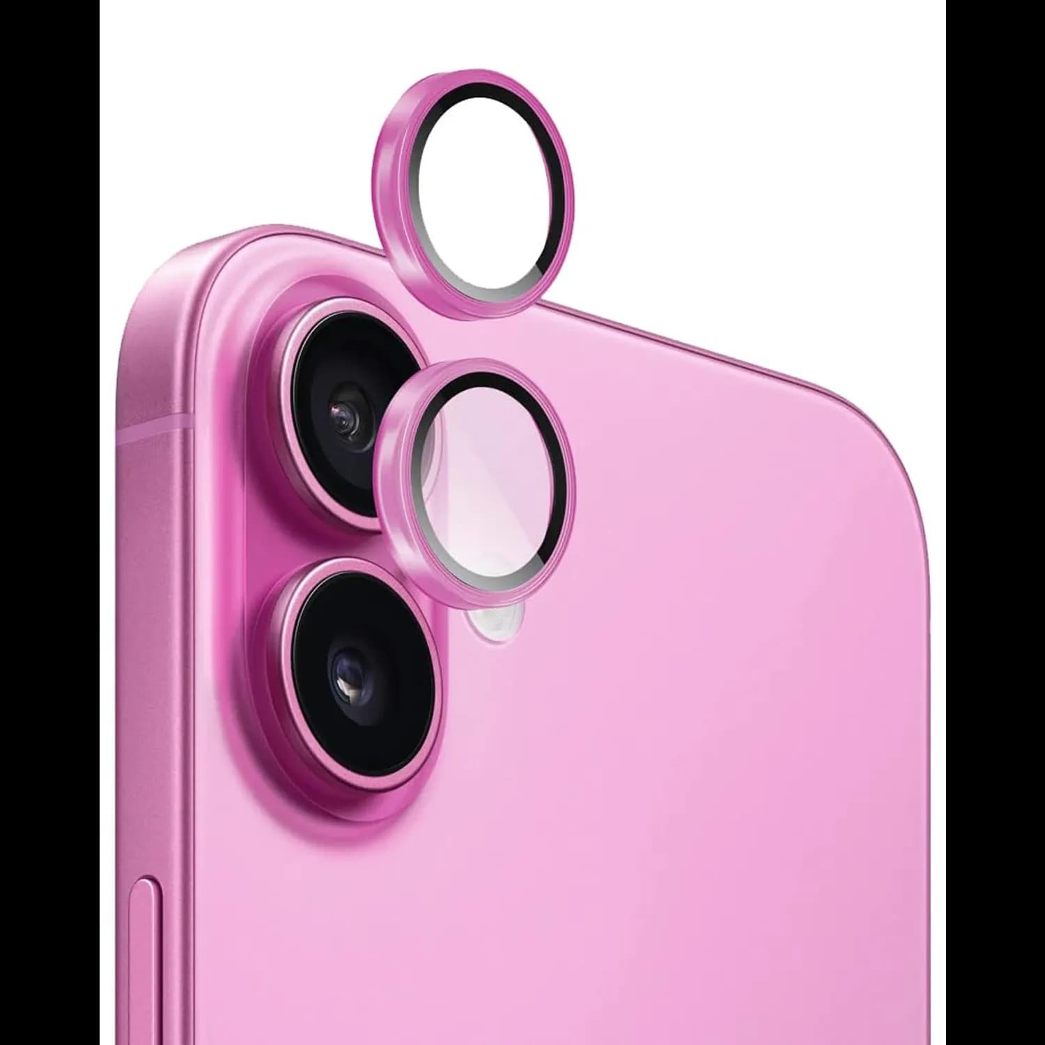 Green Lion Camera Lens Protector iPhone 16/16 Plus - 9H Tempered Glass, Pink Green Lion Camera Lens Protector iPhone 16/16 Plus - 9H Tempered Glass, Pink
