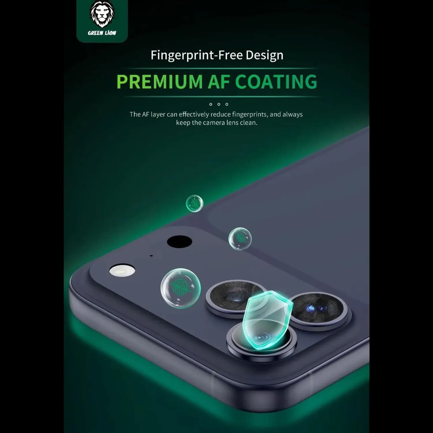 Green Lion Camera Lens Protector iPhone 17 Pro/17 Pro Max - 9H Tempered Glass, Silver — Black 4