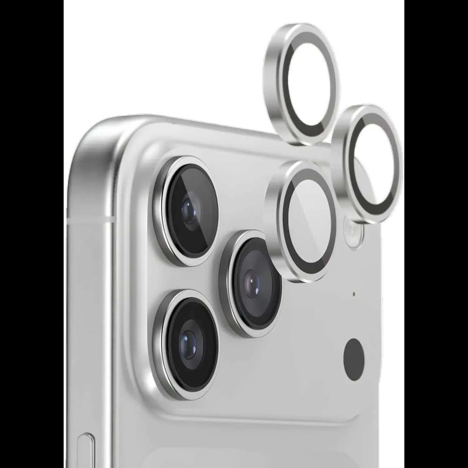 Green Lion Camera Lens Protector iPhone 17 Pro/17 Pro Max - 9H Tempered Glass, Silver — Black 2