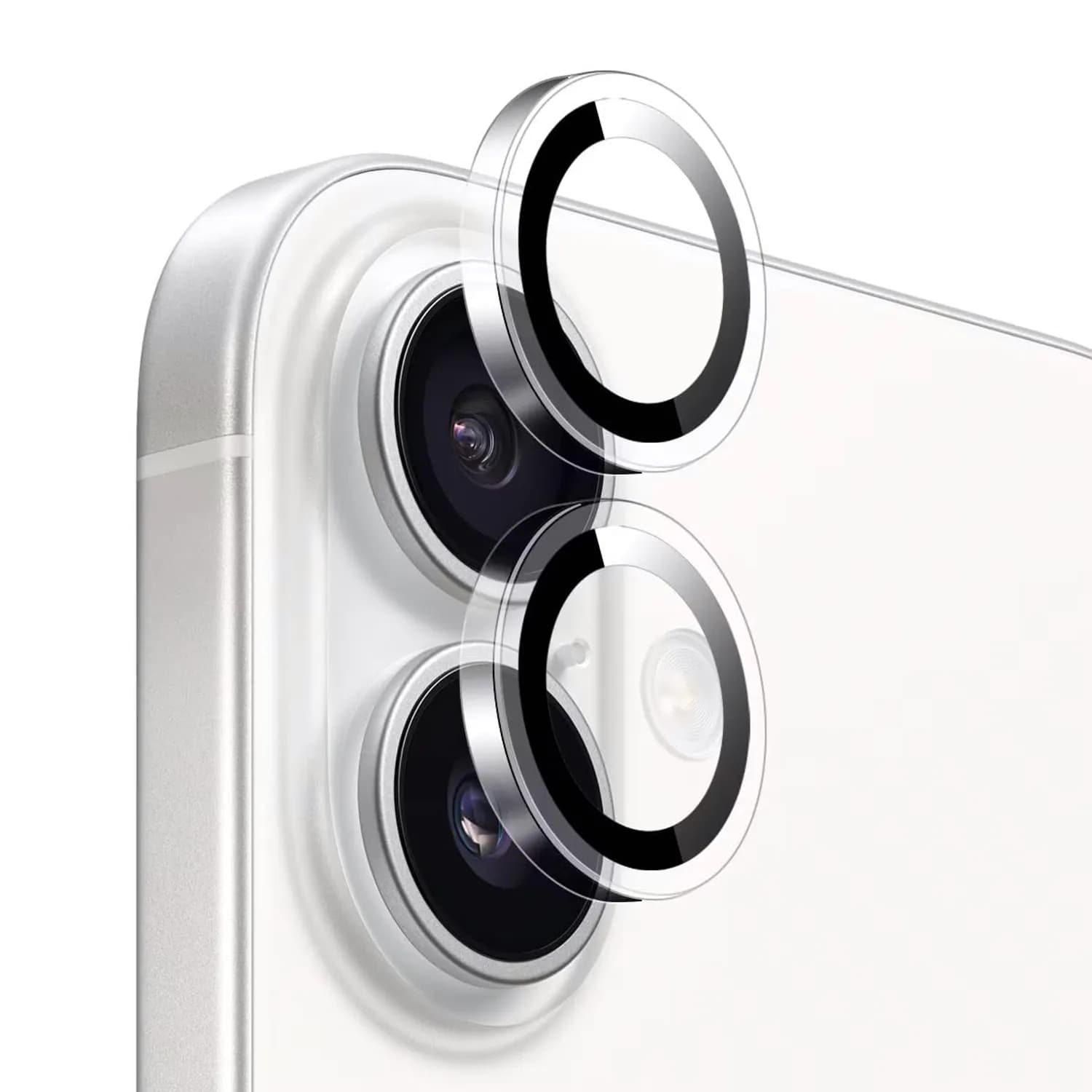 Green Lion Camera Lens Protector iPhone 17 - 9H Tempered Glass, Silver — Black 2