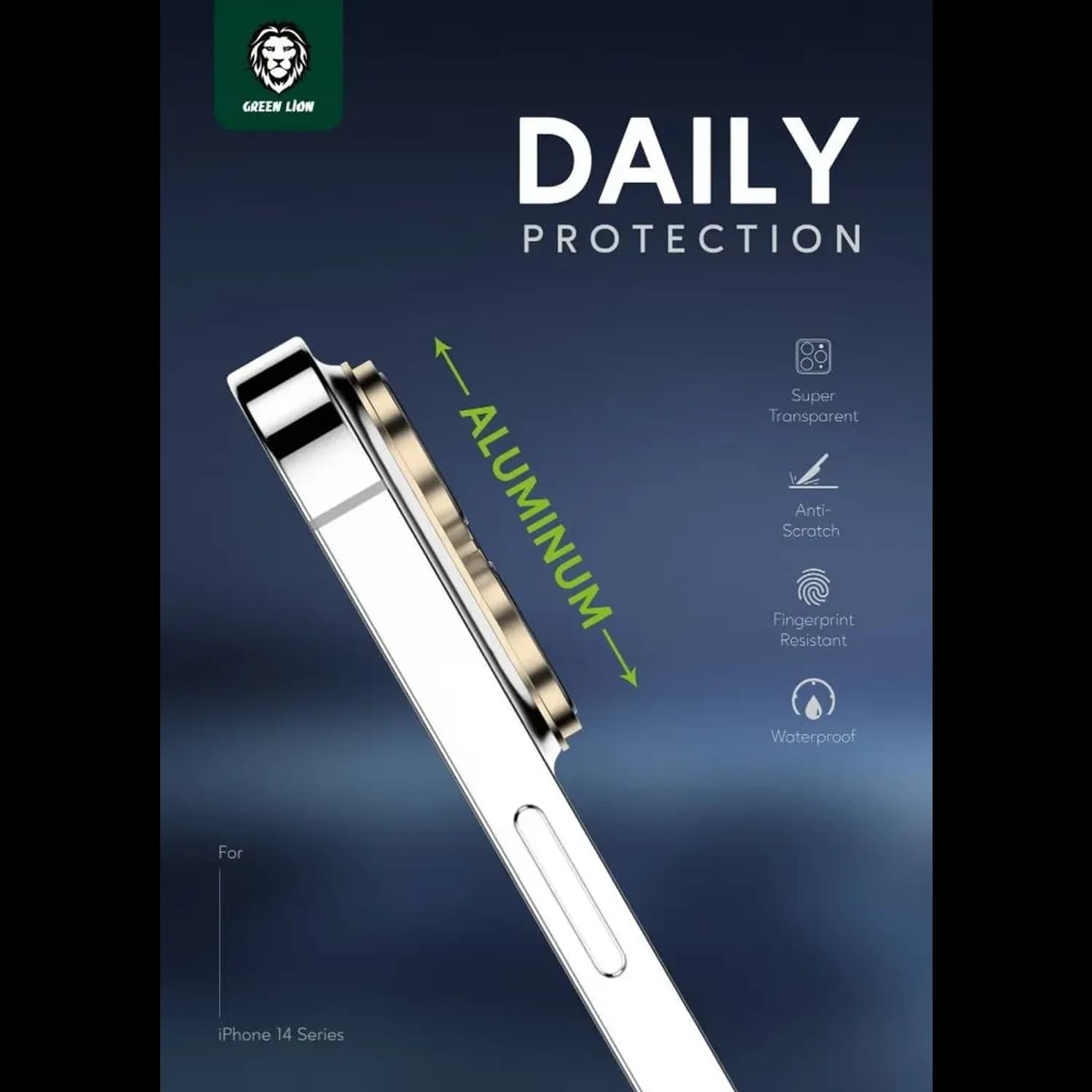 Green Lion Camera Lens Protector iPhone 14 Pro/Pro Max - 9H Tempered Glass, Gold 3