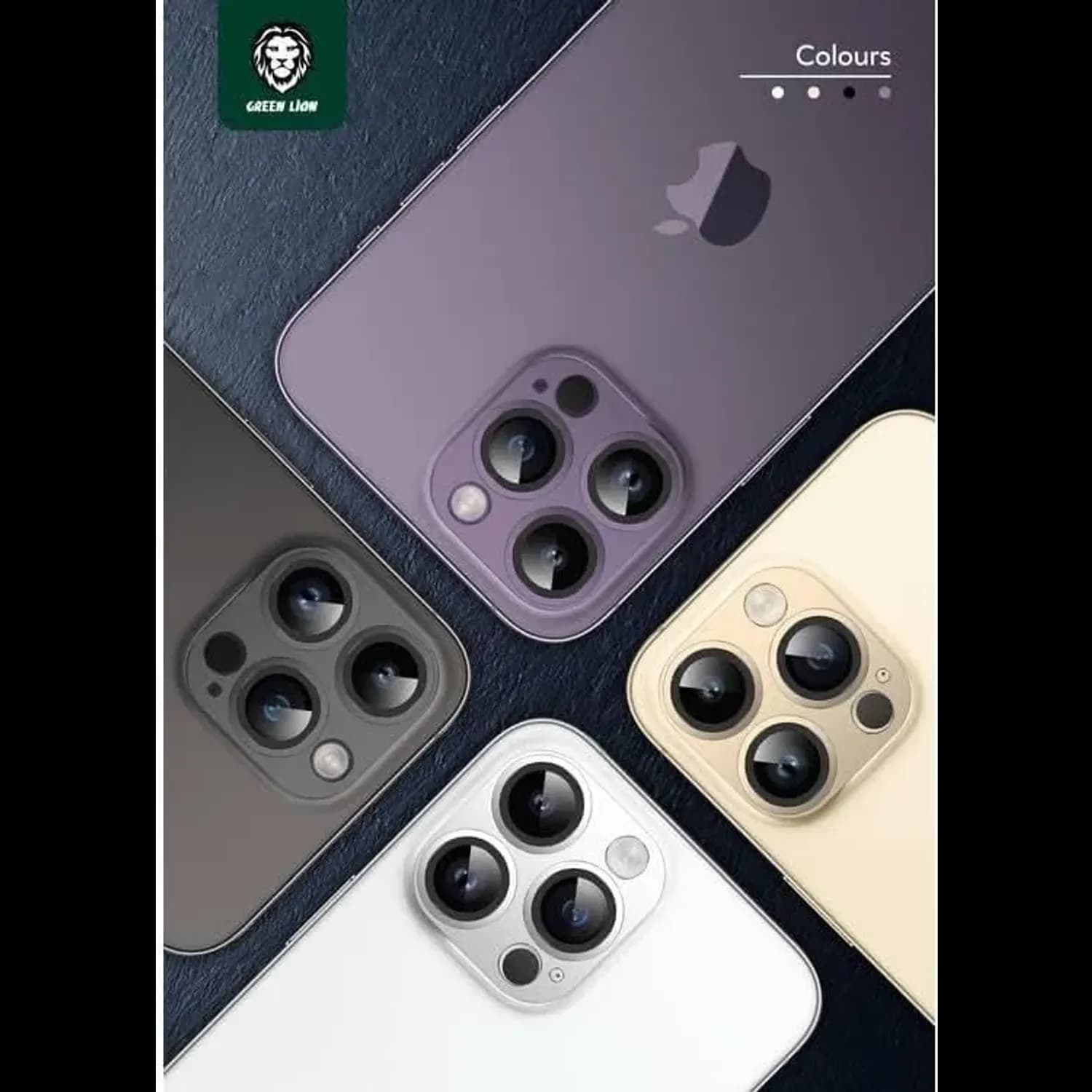 Green Lion Camera Lens Protector iPhone 14 Pro/Pro Max - 9H Tempered Glass, Gold 4