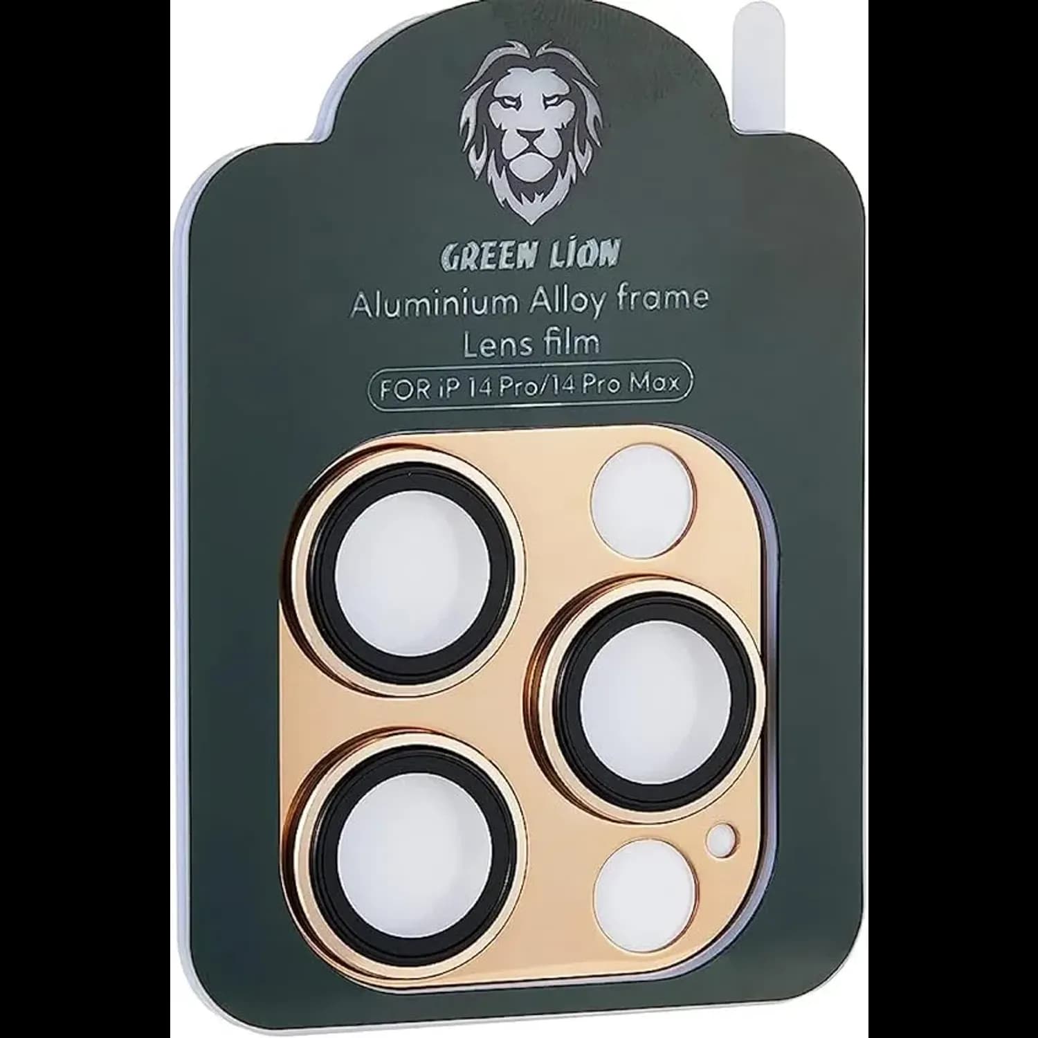 Green Lion Camera Lens Protector iPhone 14 Pro/Pro Max - 9H Tempered Glass, Gold 1