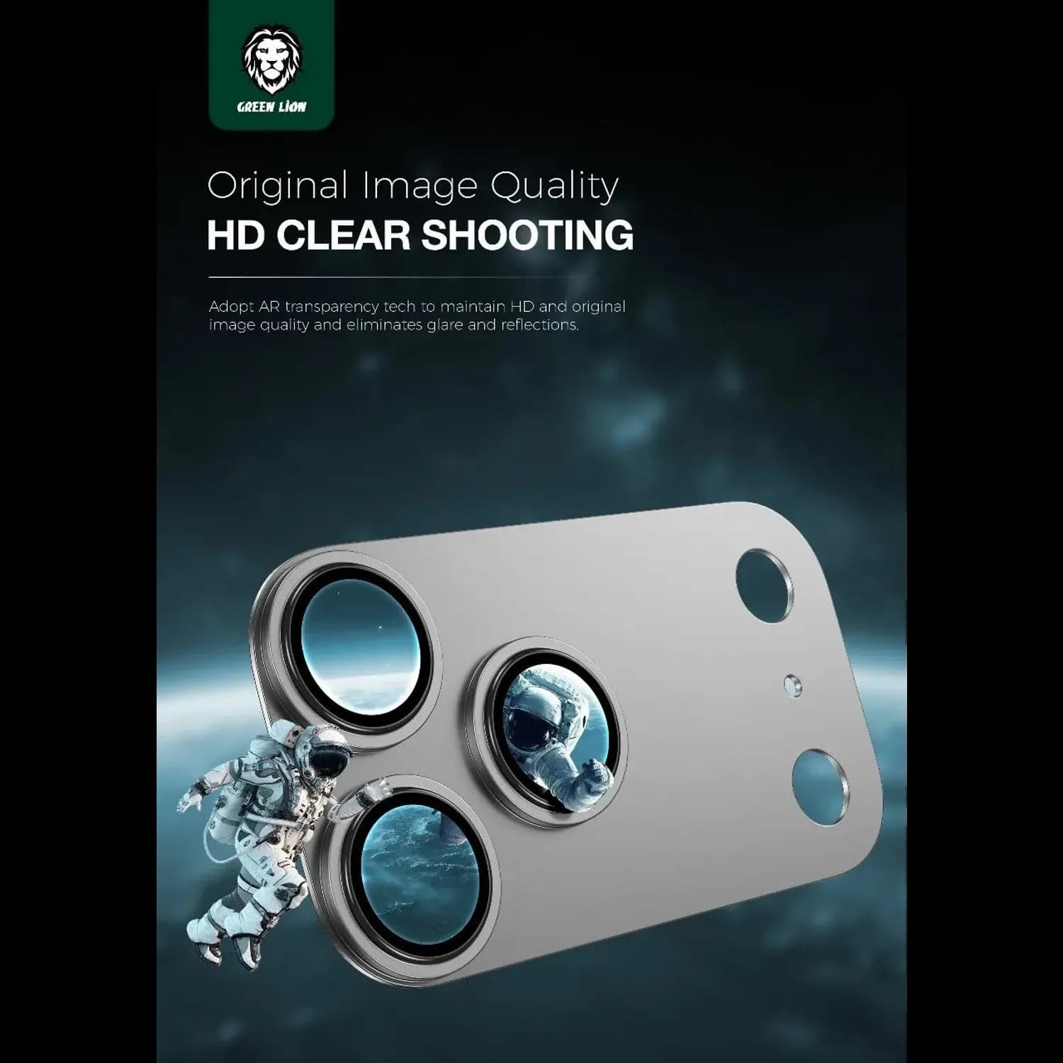 Green Lion Camera Lens Protector iPhone 17 Pro Max - 9H Tempered Glass, Silver 3