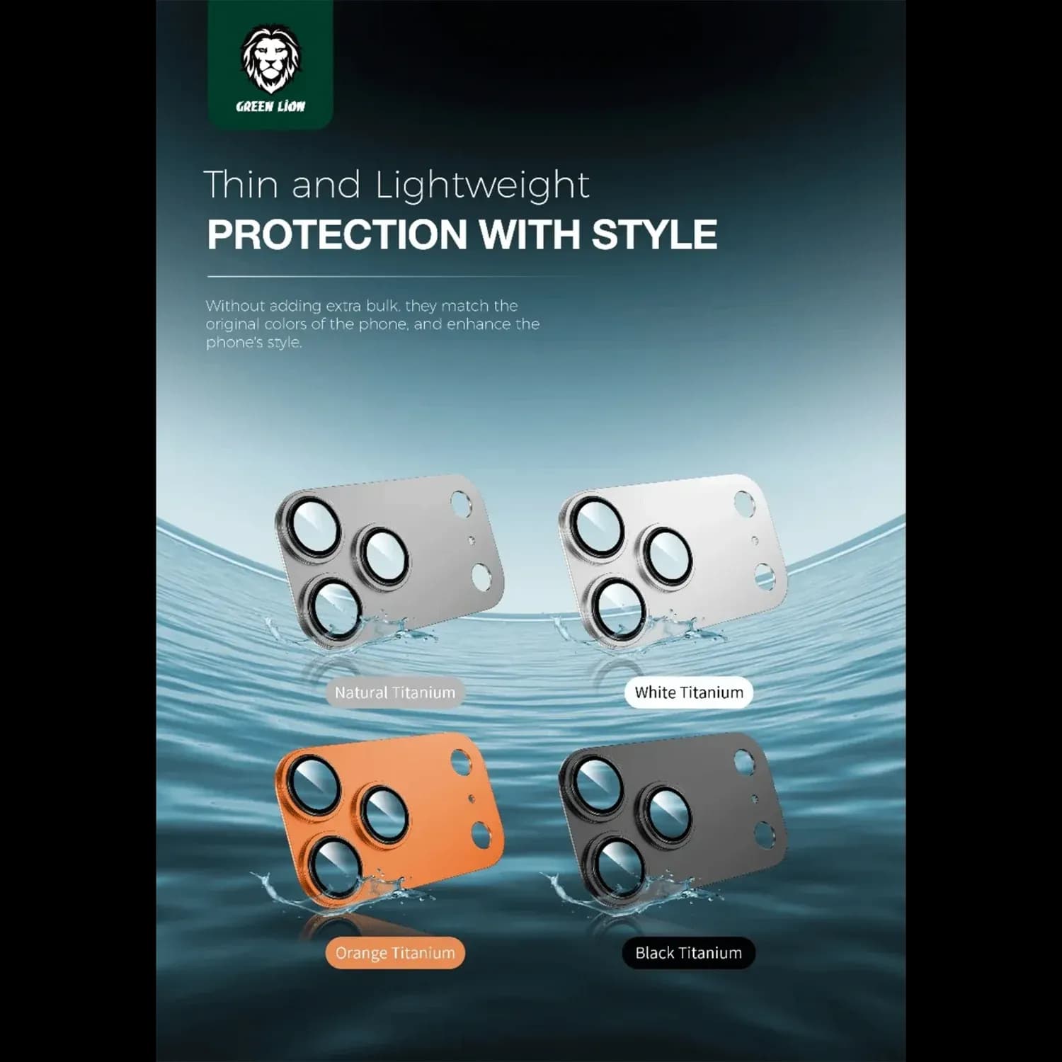 GREEN LION Lens Protector iPhone 17 Pro - Silver Titanium 5