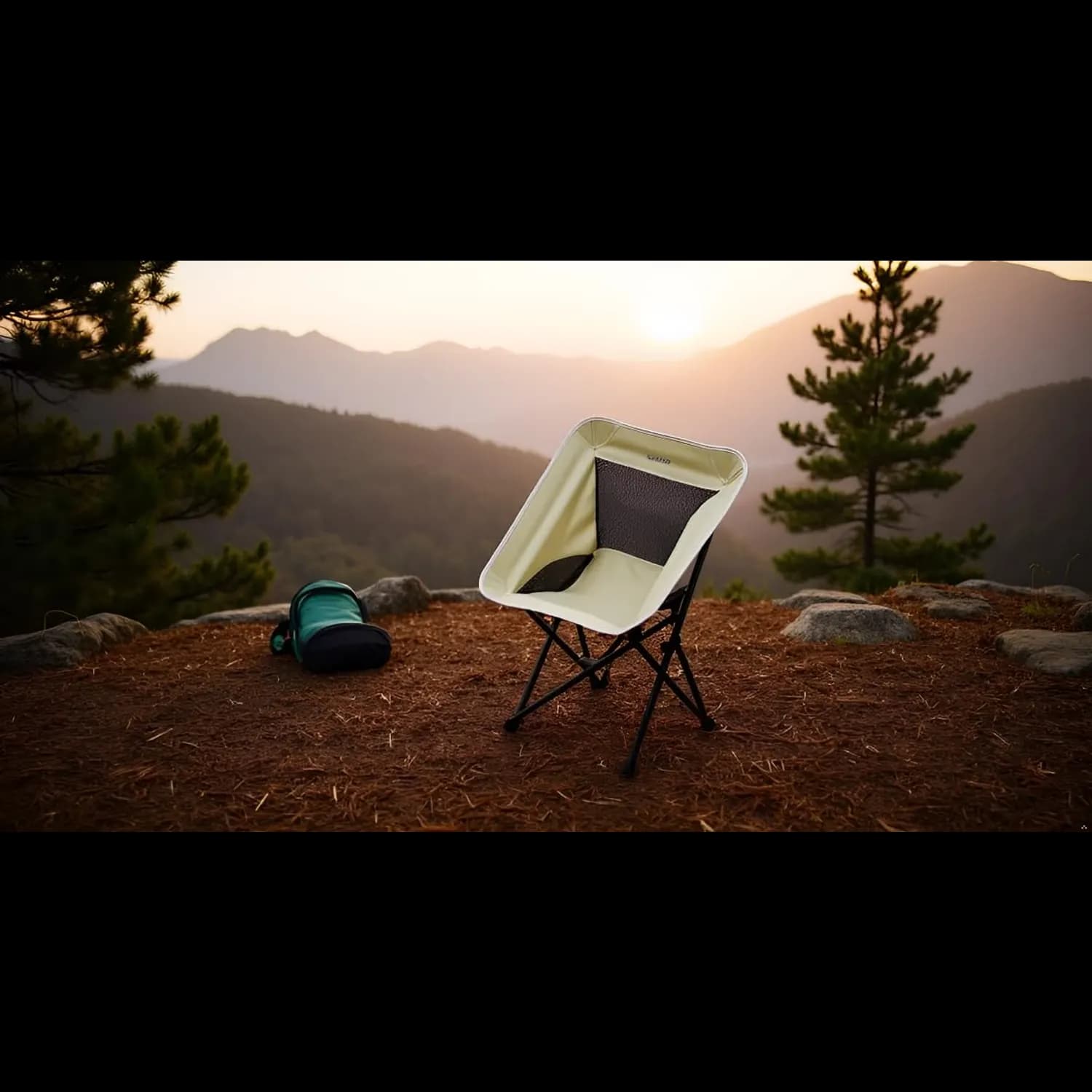 Green Lion Camping Chair CampMate - 360° Swivel, Black 2