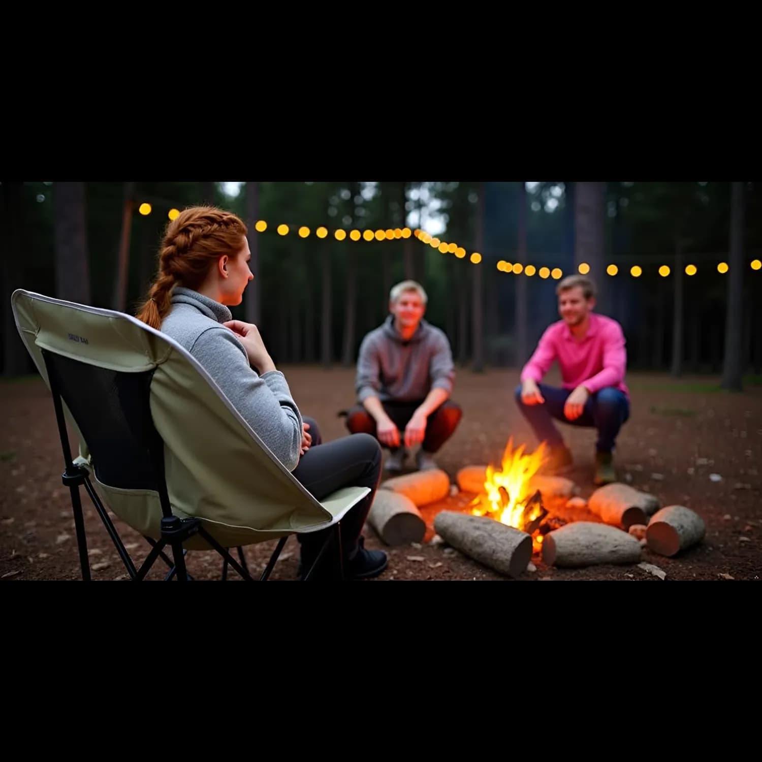 Green Lion Camping Chair CampMate - 360° Swivel, Black 4