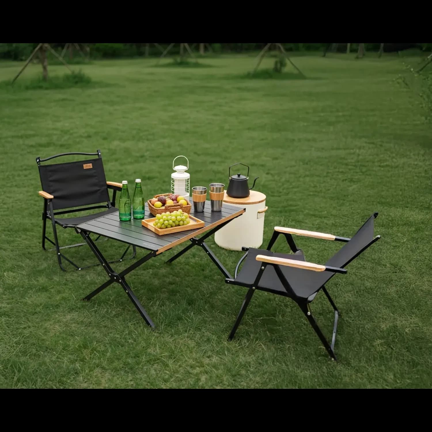 Green Lion Camping Table CAMP T3 - Foldable, Black 2