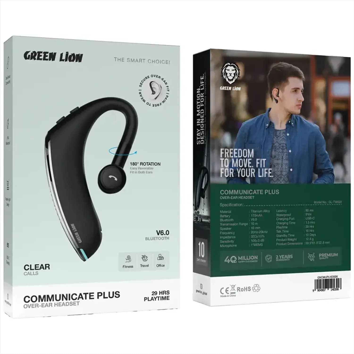 Green Lion Headset Communicate Plus - Over-Ear, Black 2