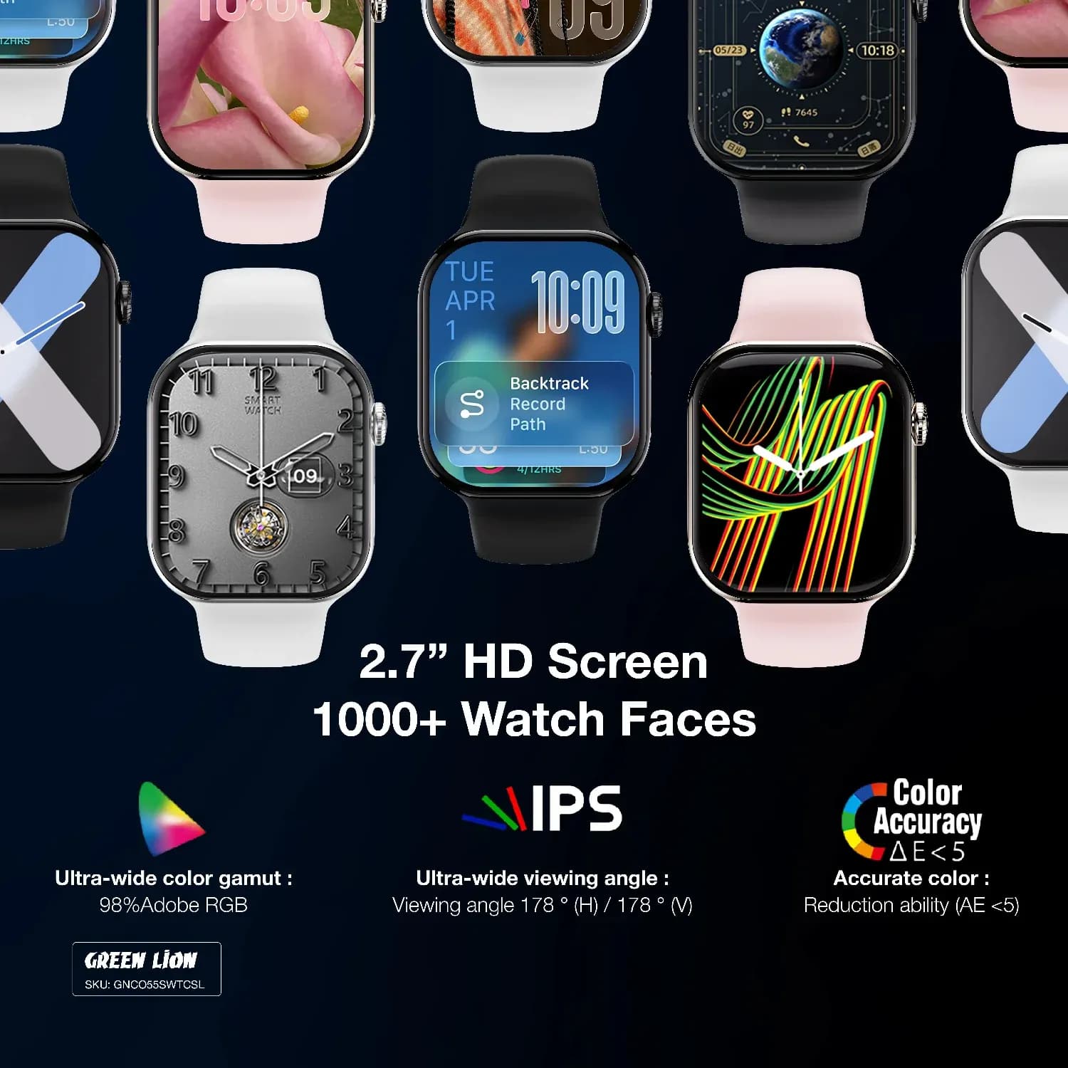 Green Lion Smart Watch - Communicate, Silver — Rose Gold 6