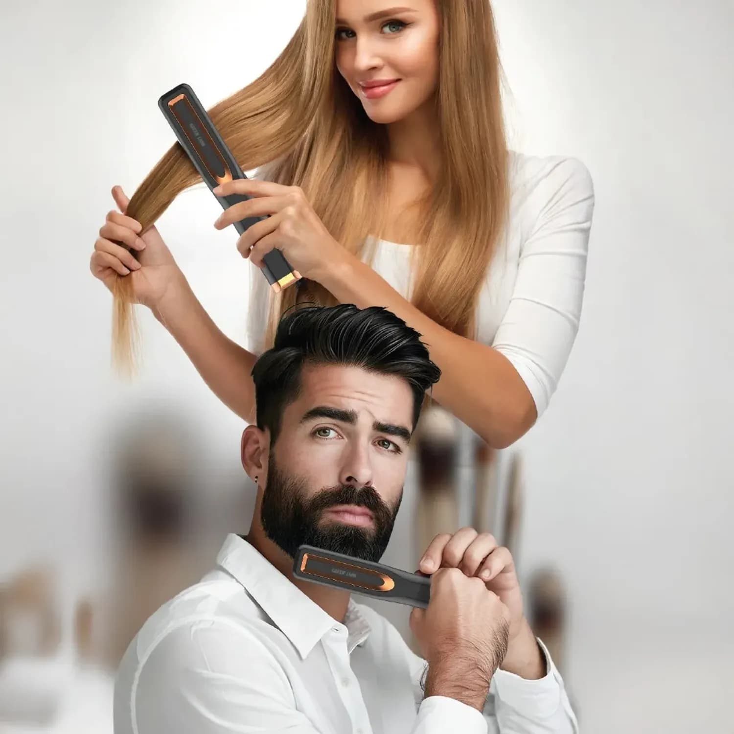 Green Lion Cordless Beard & Hair Straightener - 25W, Black 3