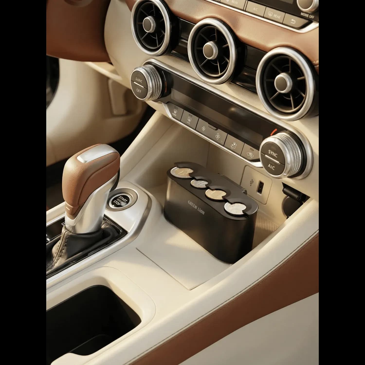 Green Lion Coin Dock - Car Coin Organizer, Black 2
