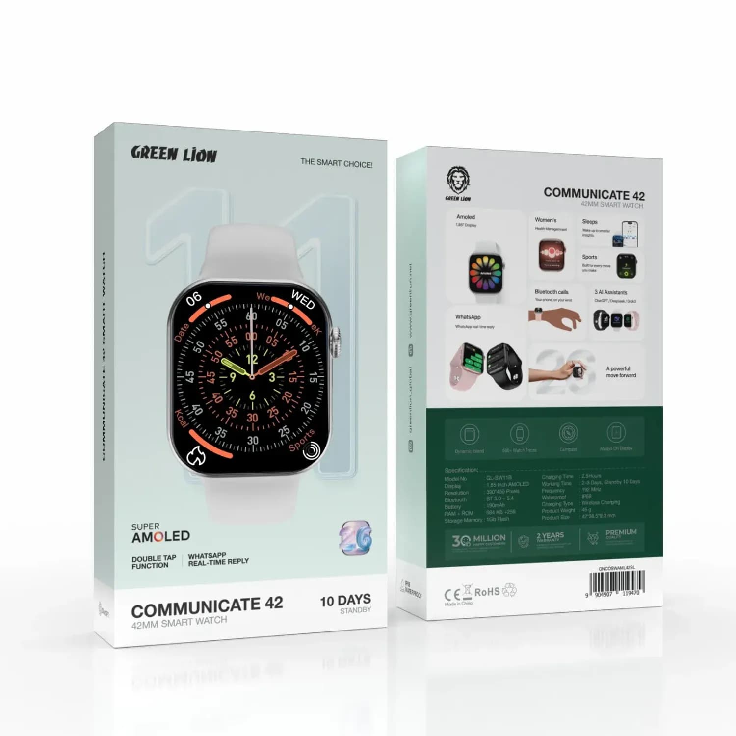 Green Lion Smart Watch Communicate 42 - 42mm, Silver — Gold 4
