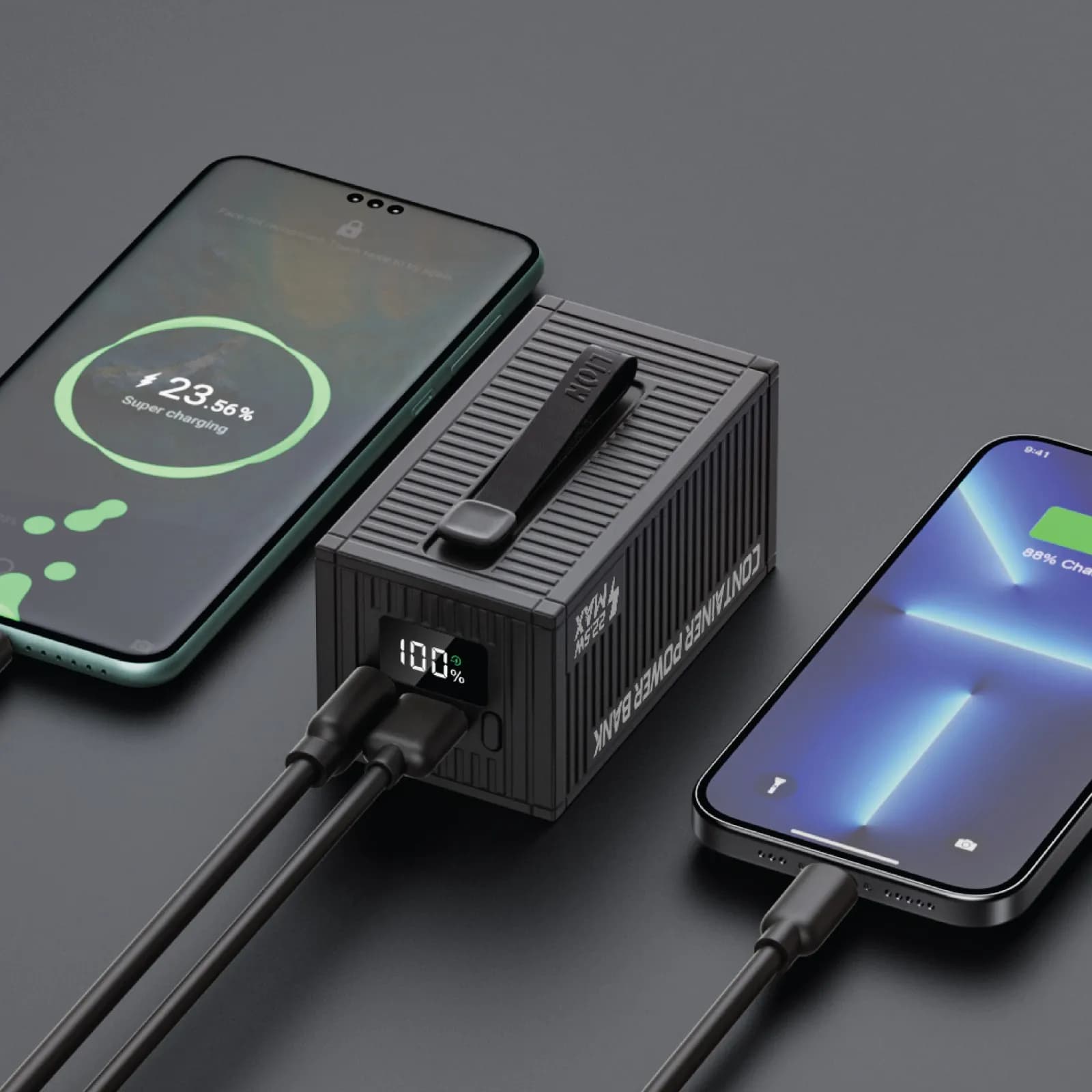 GREEN LION Power Bank 20000mAh 20W PD - 4-in-1 Cable, Black — Black 5