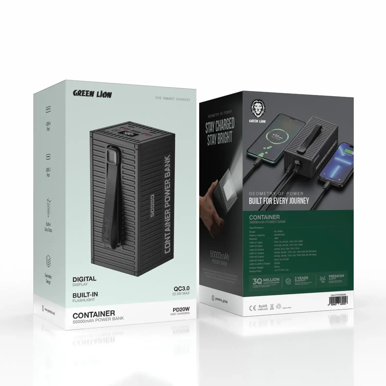 Green Lion Power Bank - 50000mAh, 20W PD, Black 5