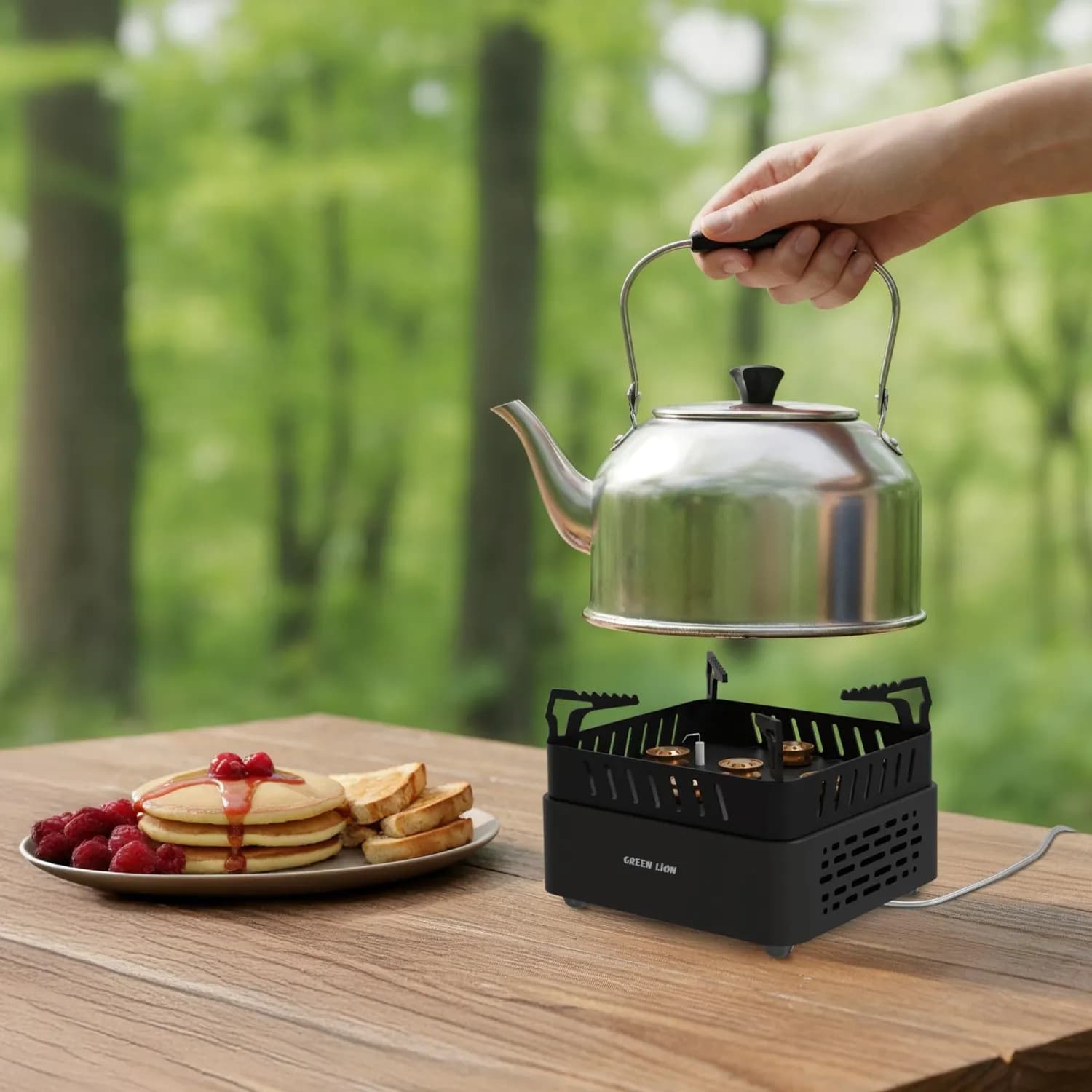 Green Lion Camping Stove - 3500W 5-Burner, Black 4