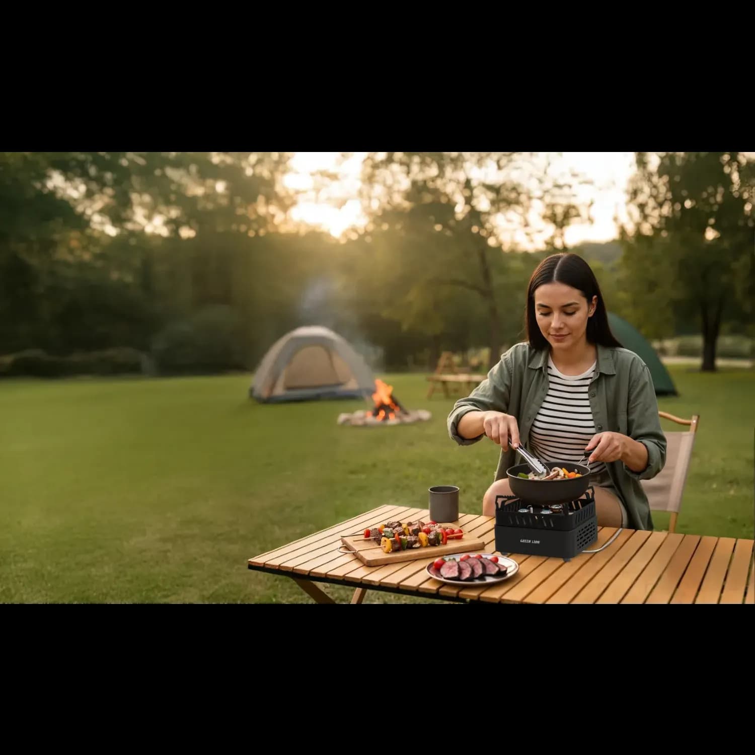 Green Lion Camping Stove - Portable Foldable, 3500W, Black 4