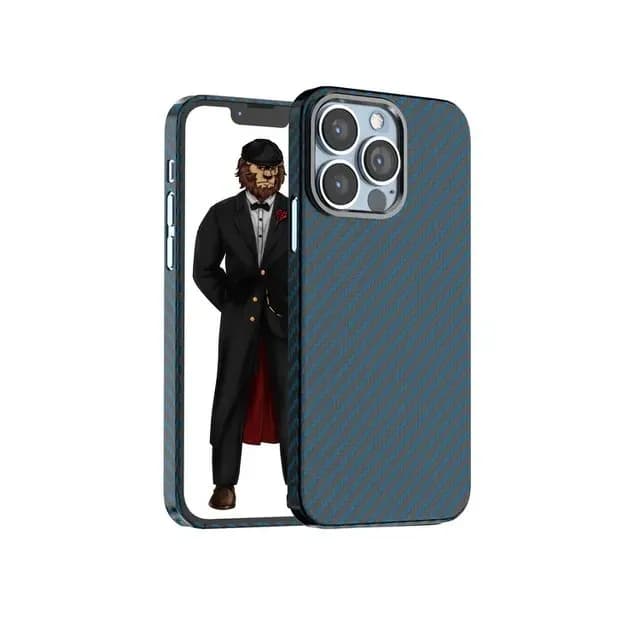 Green Lion Carbon Pro Case iPhone 13 - Metal Camera Ring, Blue 4