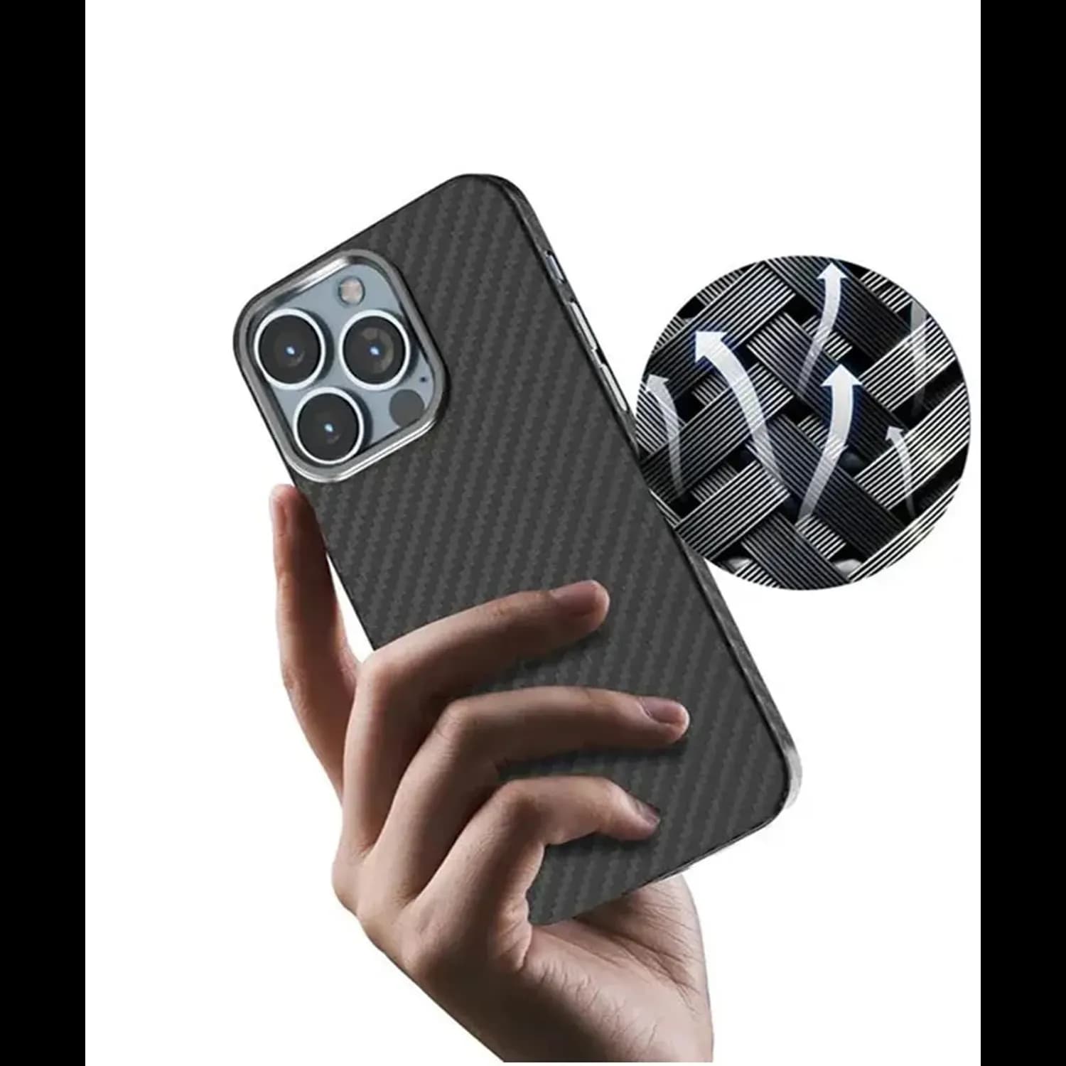 Green Lion iPhone 13 Pro Max Case - Carbon Fiber, Black 2