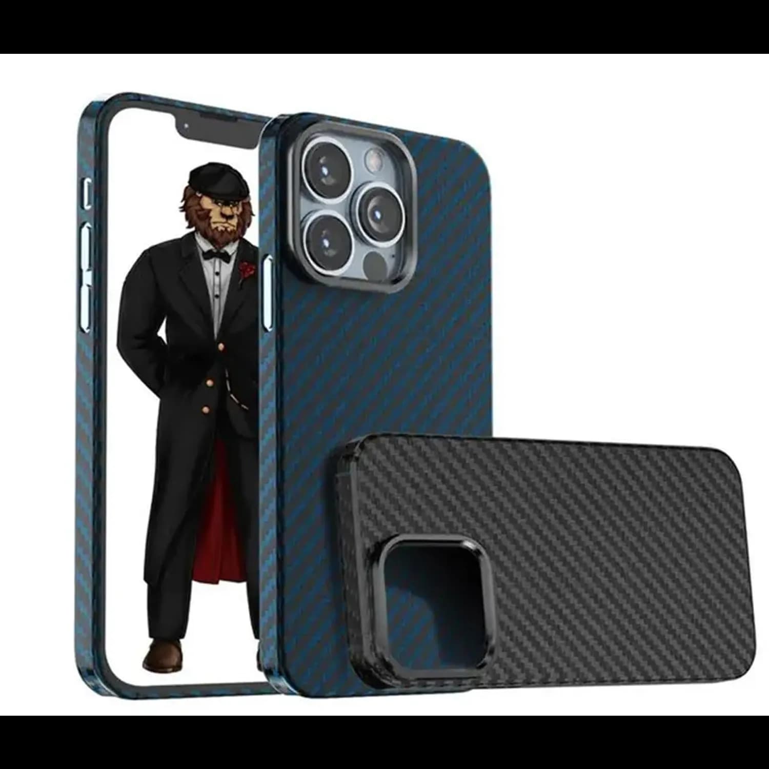 Green Lion iPhone 13 Pro Max Case - Carbon Fiber, Black 5